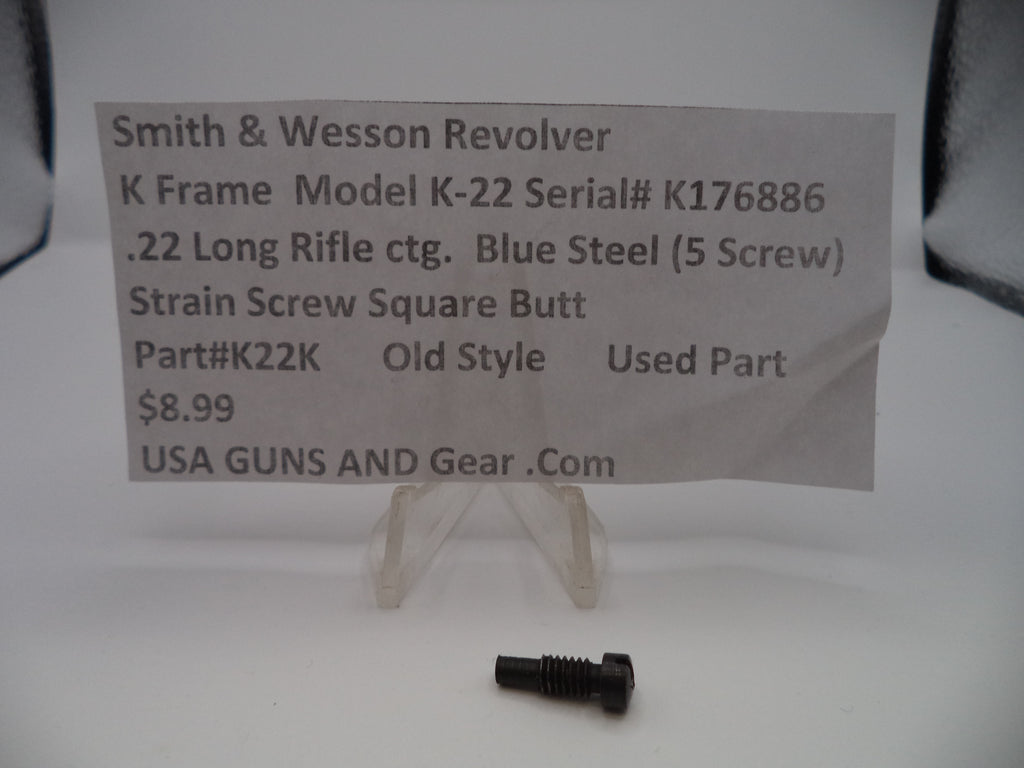 K22K S&W K Frame Model K22 Strain Screw Square Butt .22 Long Rifle