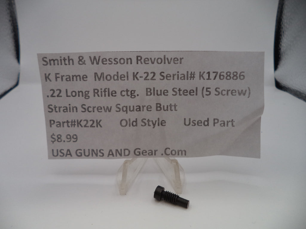 K22K S&W K Frame Model K22 Strain Screw Square Butt .22 Long Rifle