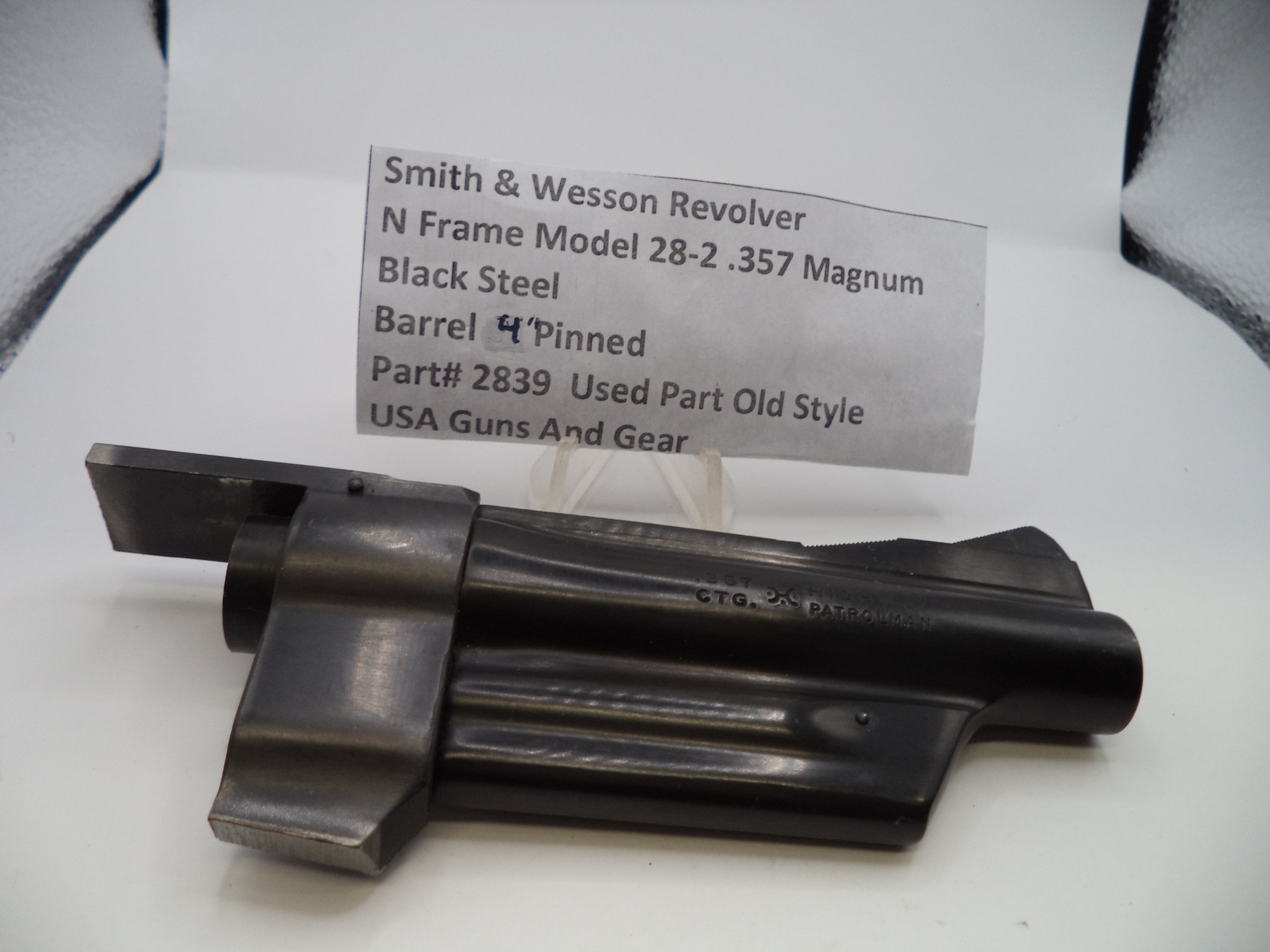 2839 S&W N Frame Model 28-2 Highway Patrolman Barrel 4" .357 Magnum
