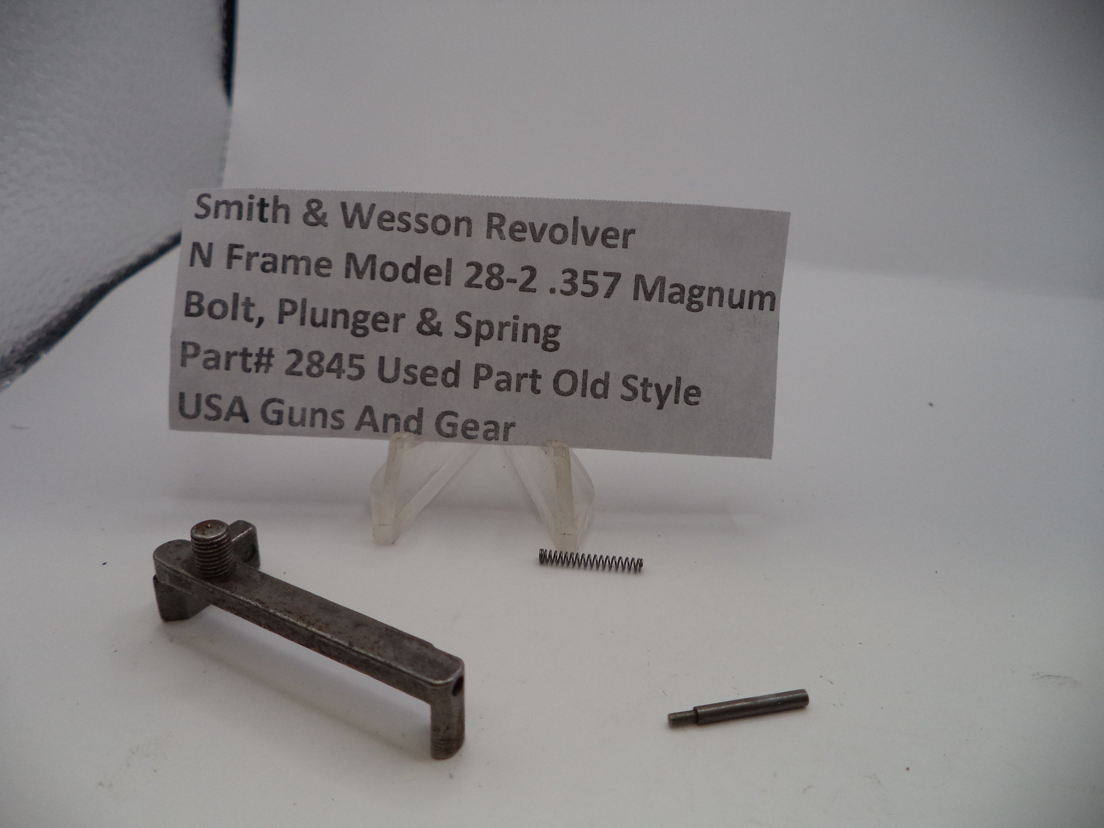 S&W N Frame Model 28-2 Bolt, Plunger & Spring .357 Magnum – Part# 2845