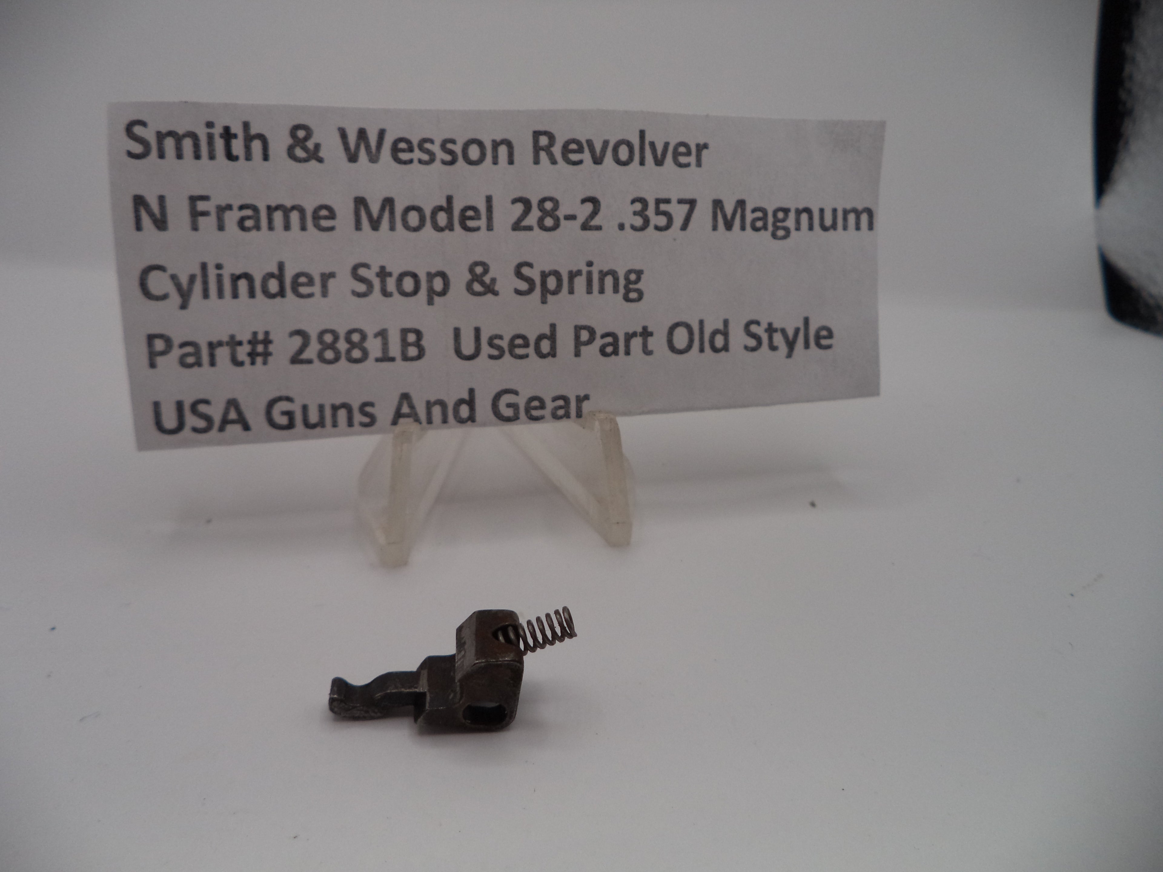 2881B Smith & Wesson N Frame Model 28-2 Cylinder Stop & Spring .357 Magnum
