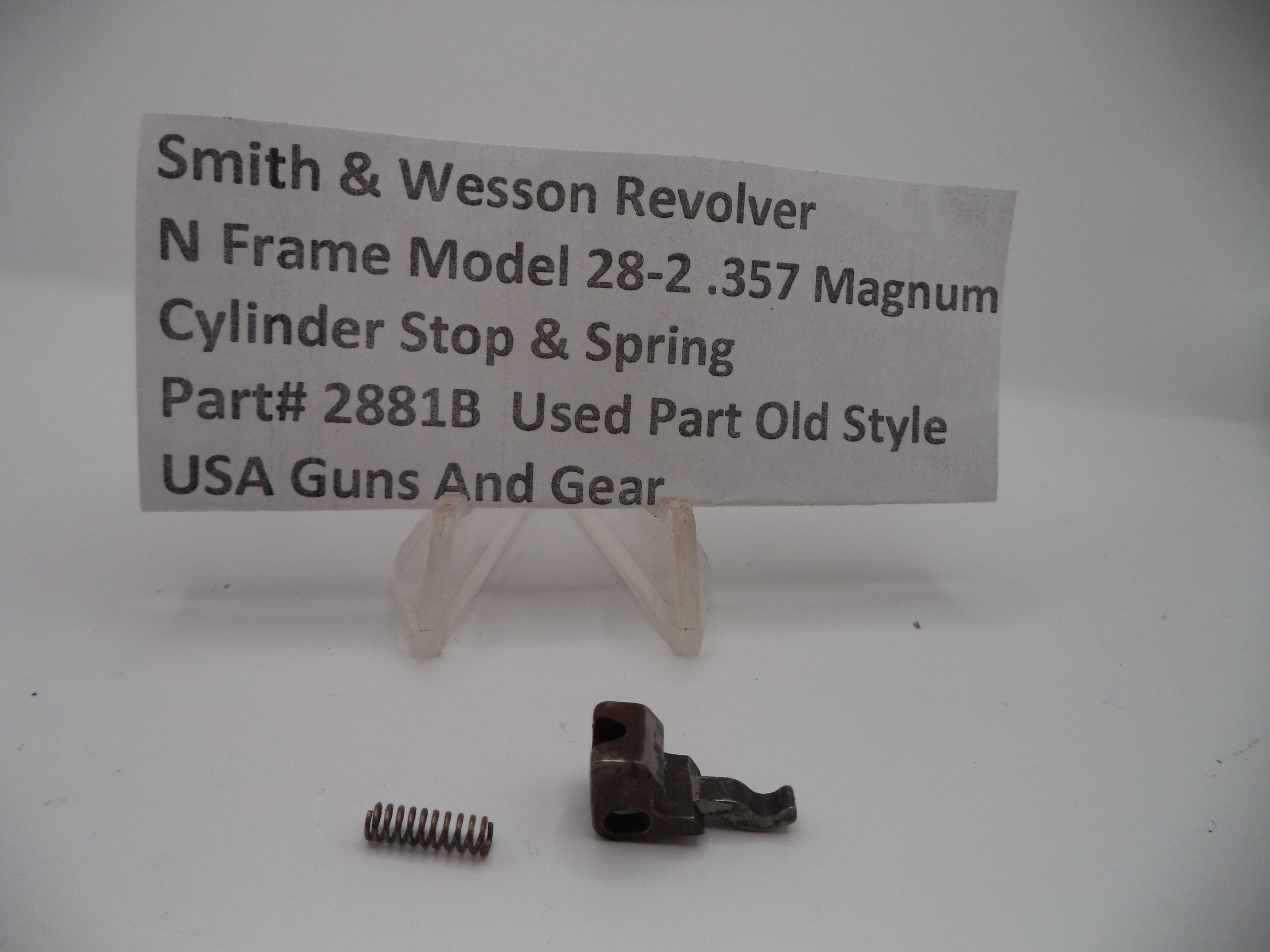 2881B Smith & Wesson N Frame Model 28-2 Cylinder Stop & Spring .357 Magnum