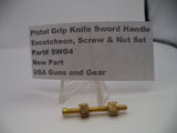 SWG4 Pistol Grip Knife Sword Handle Escutcheon, Screw & Nut Set