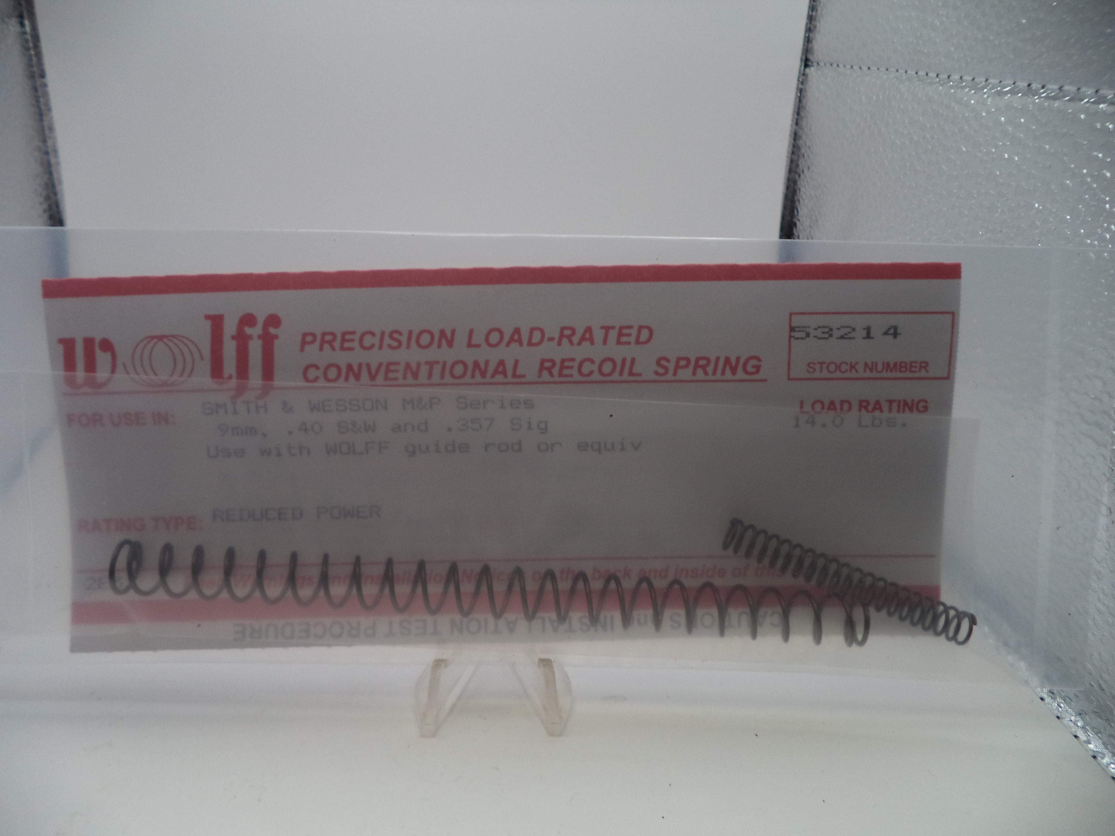 Wolff M&P Reduced Power Recoil Spring 14 LBS - Full Size 9mm/40/357 - Part 53214