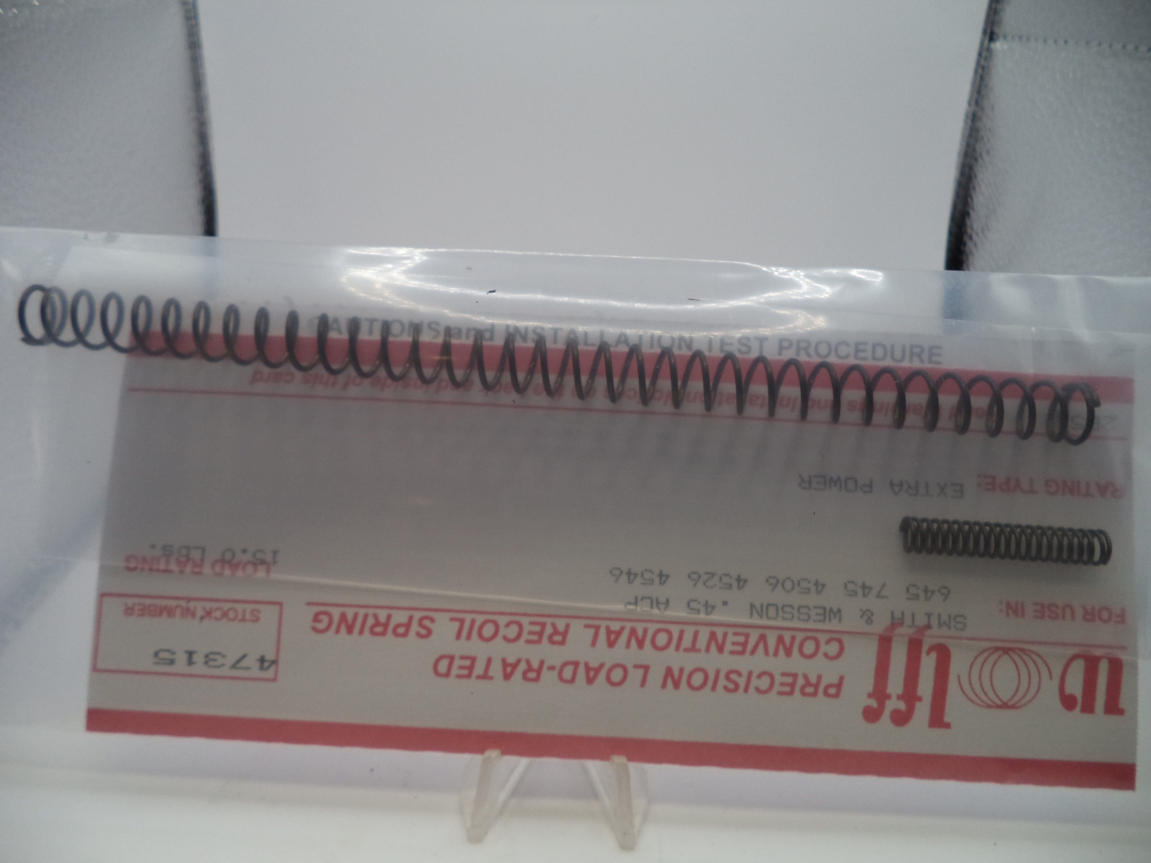 Wolff Recoil Spring for S&W Pistols - 15 LB | 645/745/4506/4526/4546 .45 ACP | Part 47315