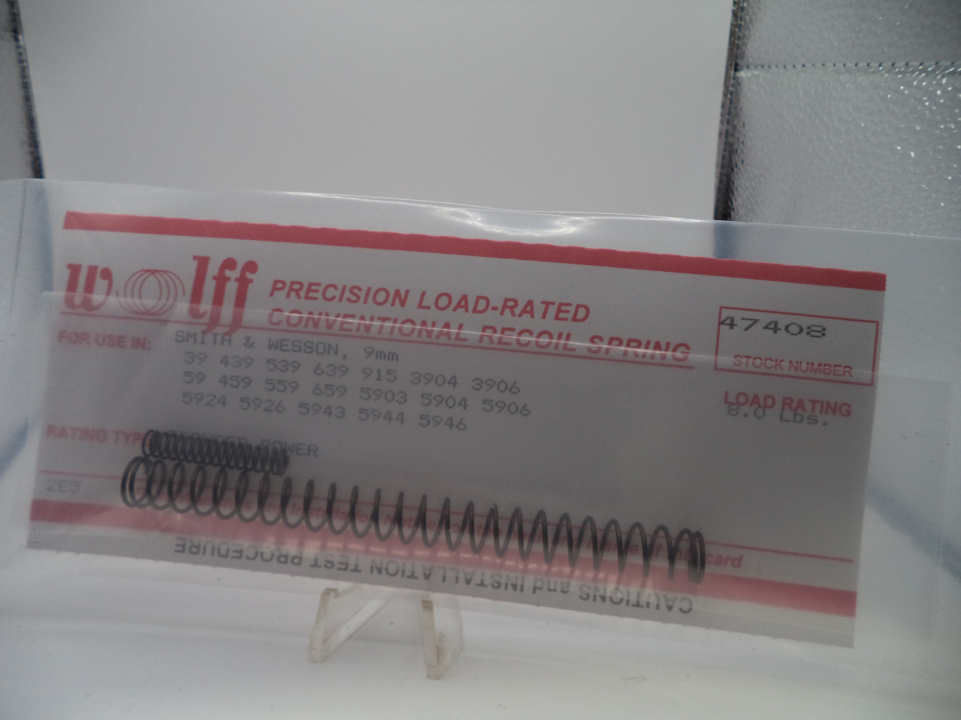 Wolff Reduced Power Recoil Spring 8LB for S&W 3904/5904 Series 9mm 47408
