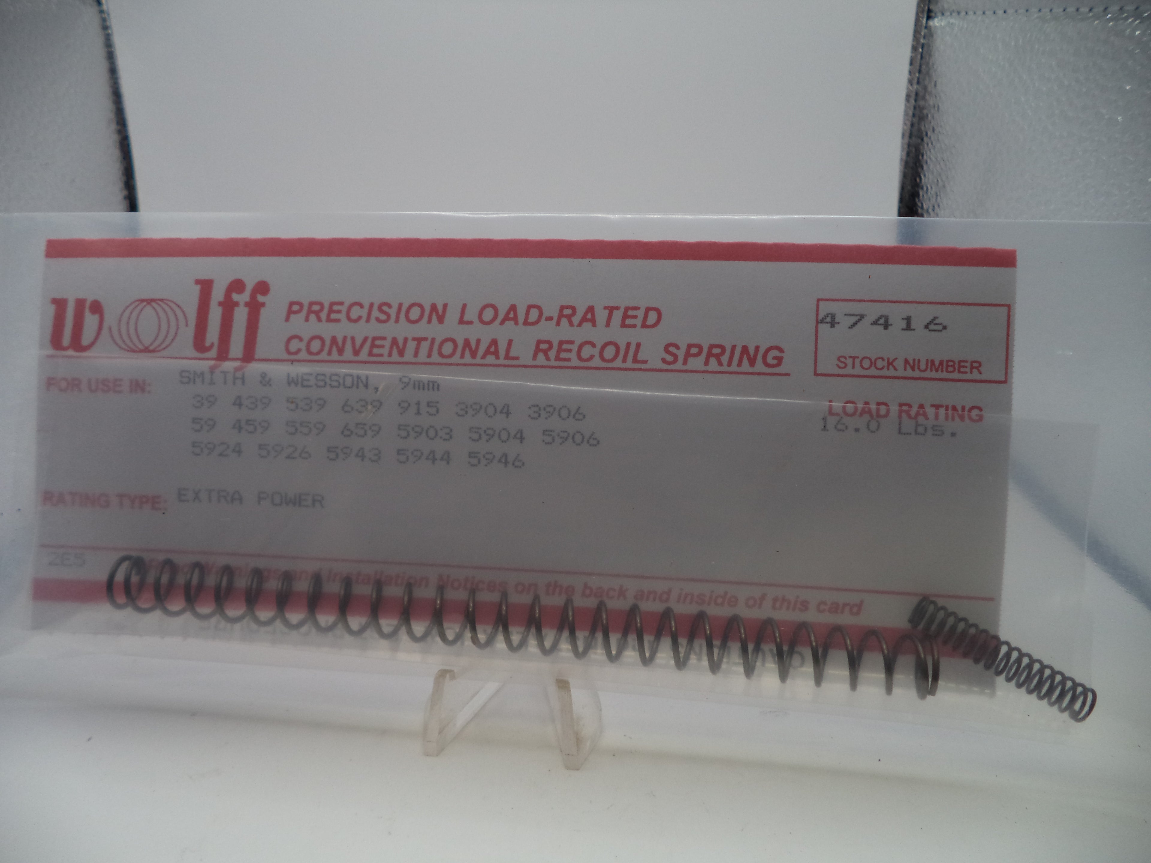 Wolff Extra Power Recoil Spring 16LB for S&W 3904/5904 Series 9mm 47416