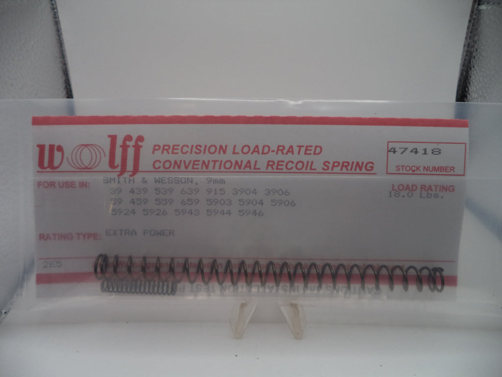 Wolff Extra Power Recoil Spring 18LB for S&W 3904/5904 Series 9mm 47418