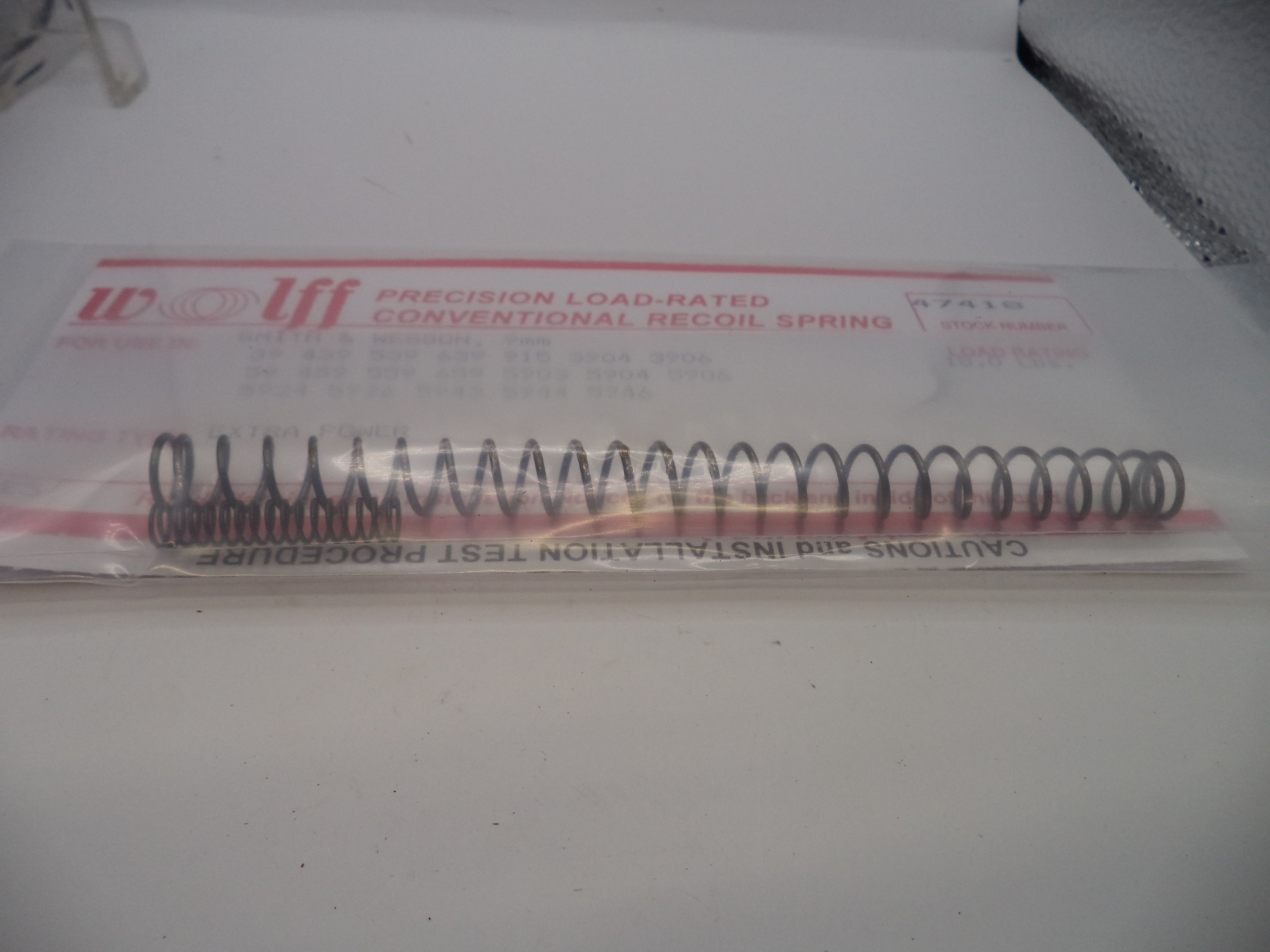 Wolff Extra Power Recoil Spring 18LB for S&W 3904/5904 Series 9mm 47418