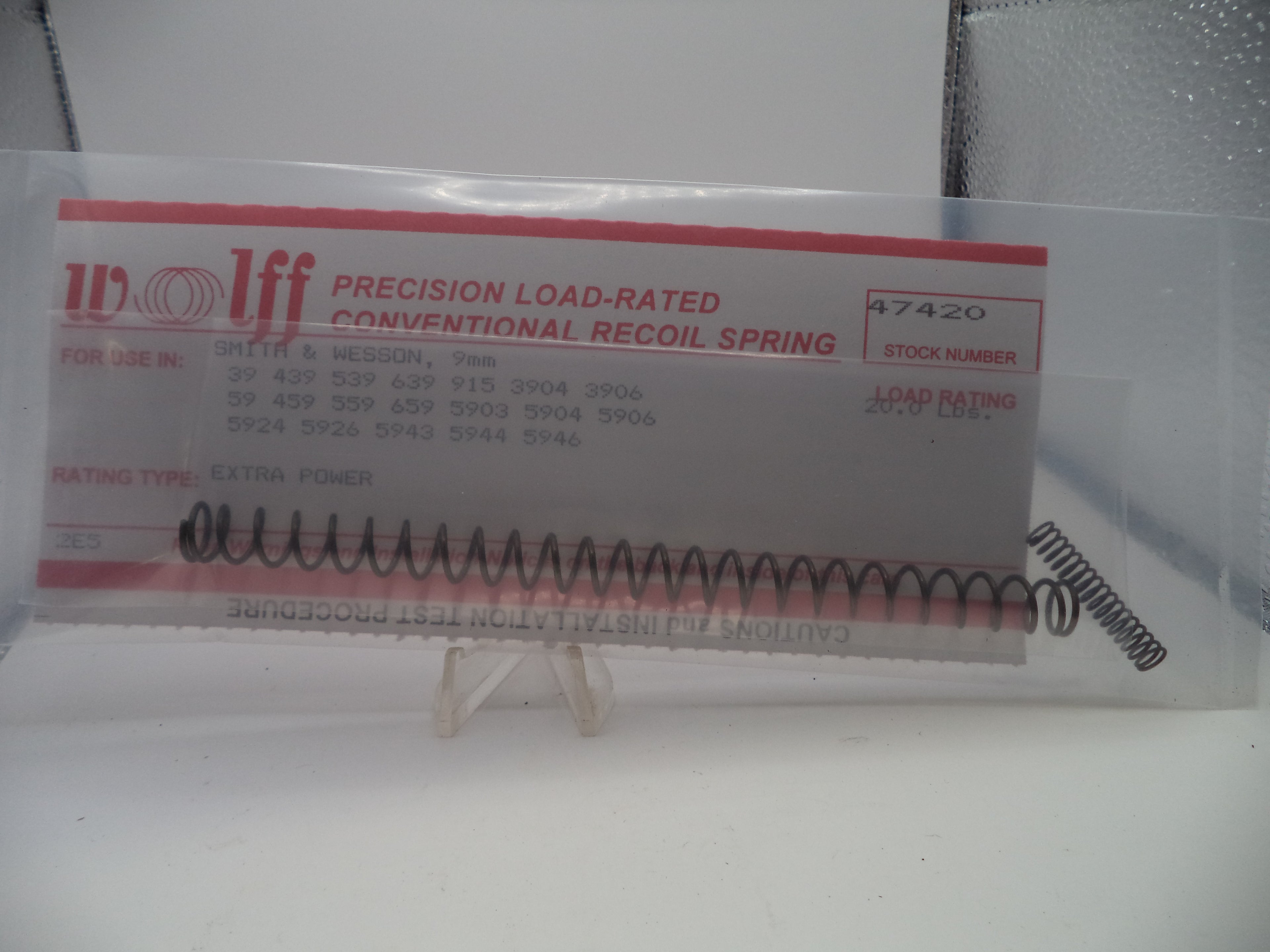 Wolff 47420 XP Recoil Spring 20LB - S&W Model 5904 3904 59 9mm