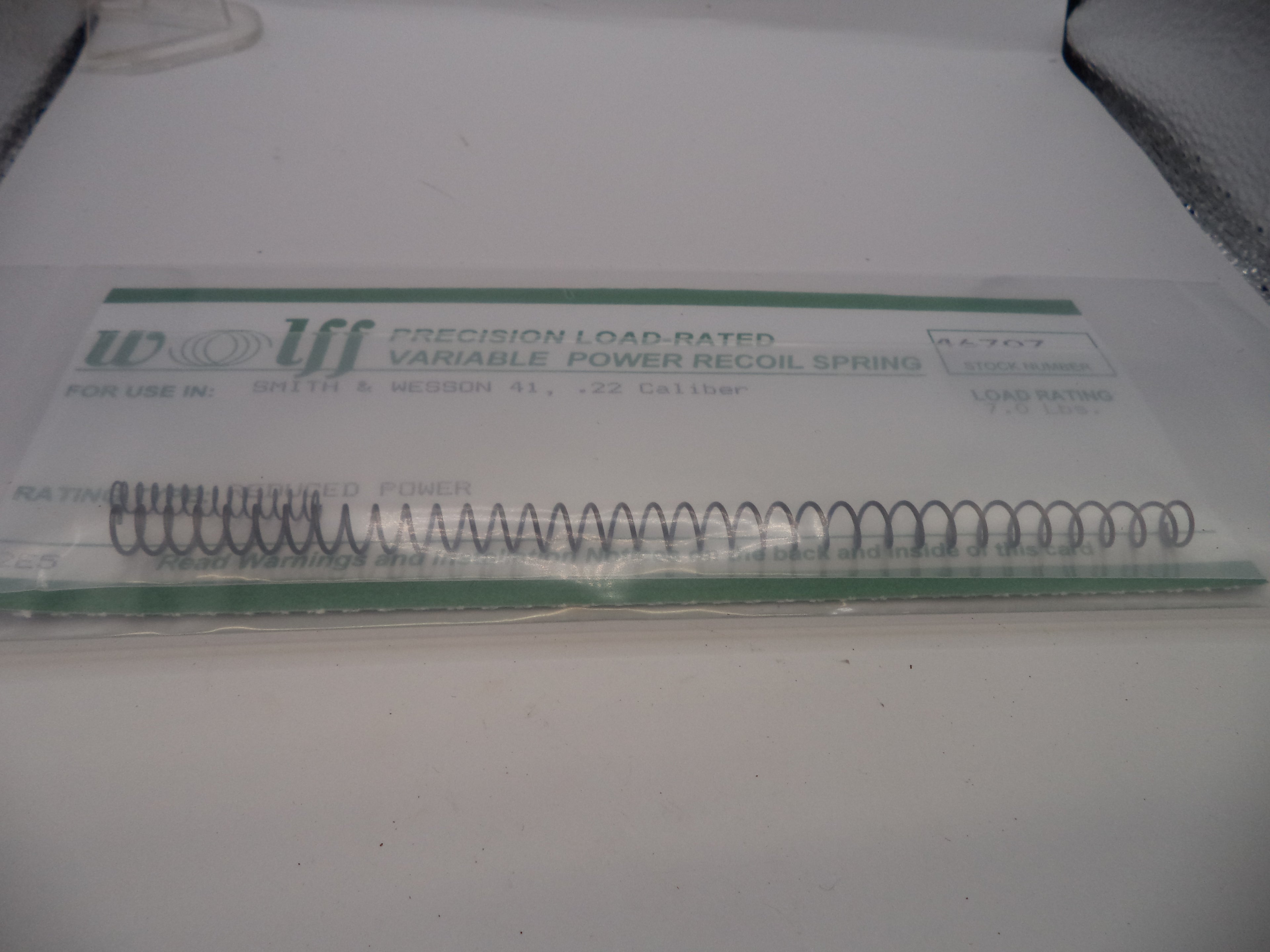 Wolff Reduced Power Variable Recoil Spring for S&W Model 41 7LB - 46707