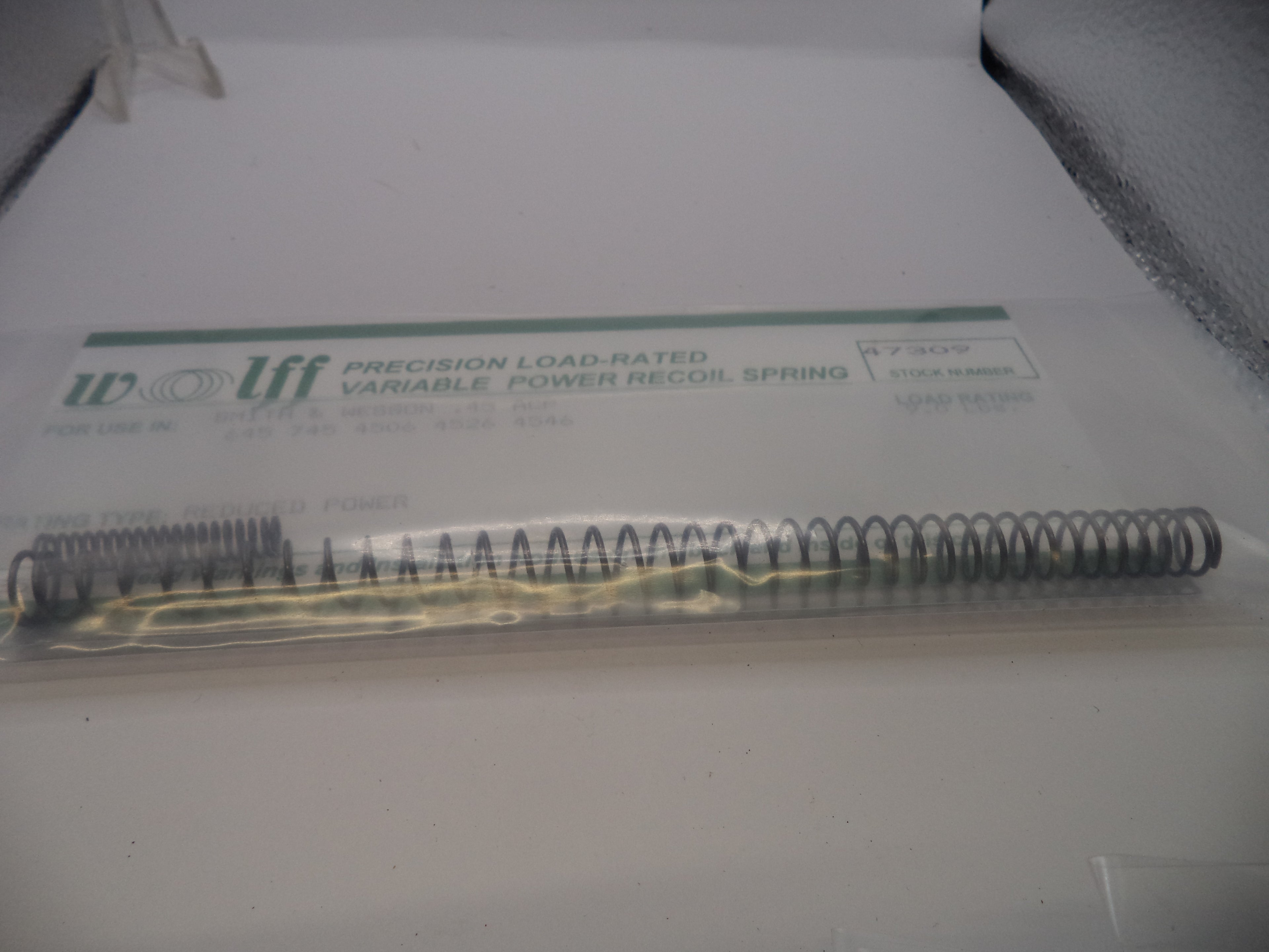 Wolff Reduced Power Variable Recoil Spring 9LB for S&W 645/745/4506/4526/4546 .45 ACP 47309
