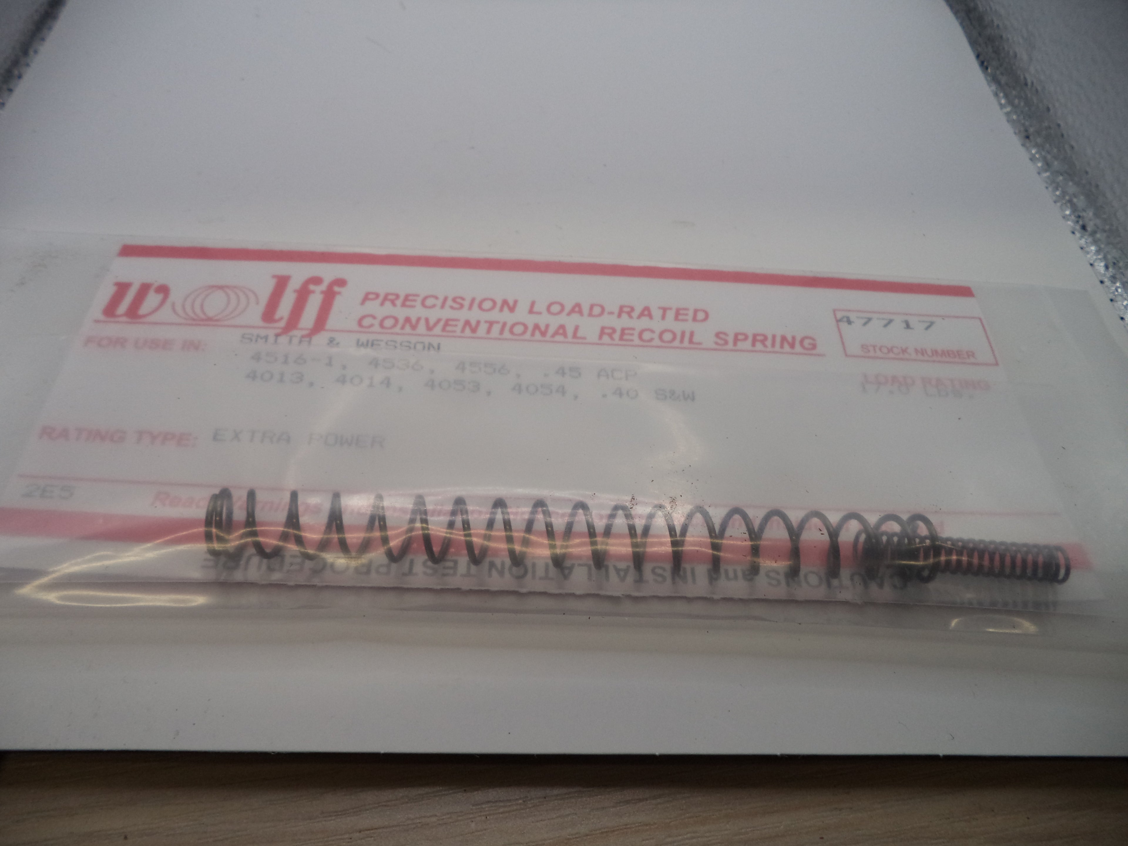Wolff Extra Power Recoil Spring 17LB for S&W 4013/4053/4516/4536/4556/4596 Compact 47717