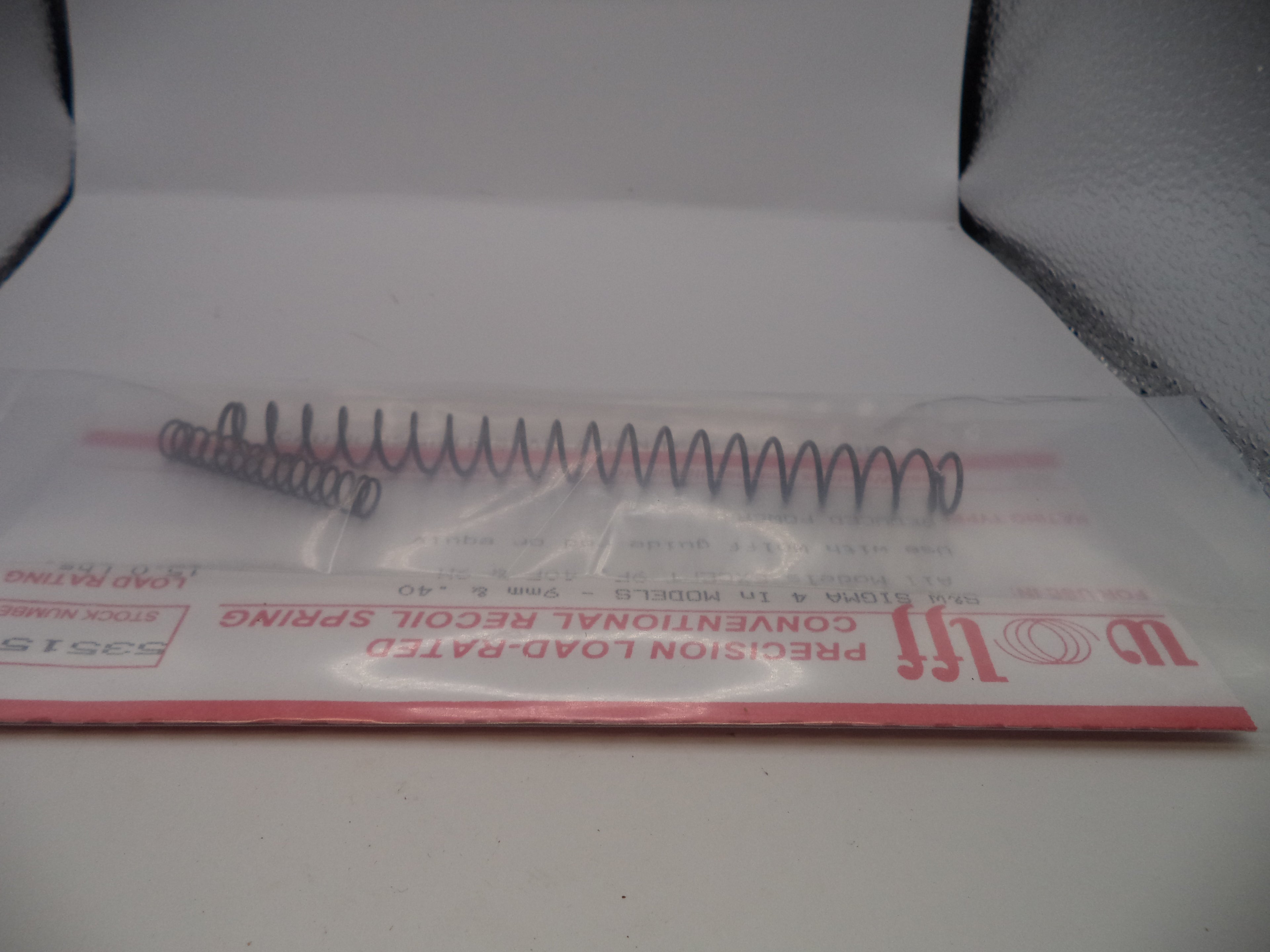 Wolff Reduced Power Recoil Spring 15LB for S&W Sigma 4" 9mm/.40 S&W 53515