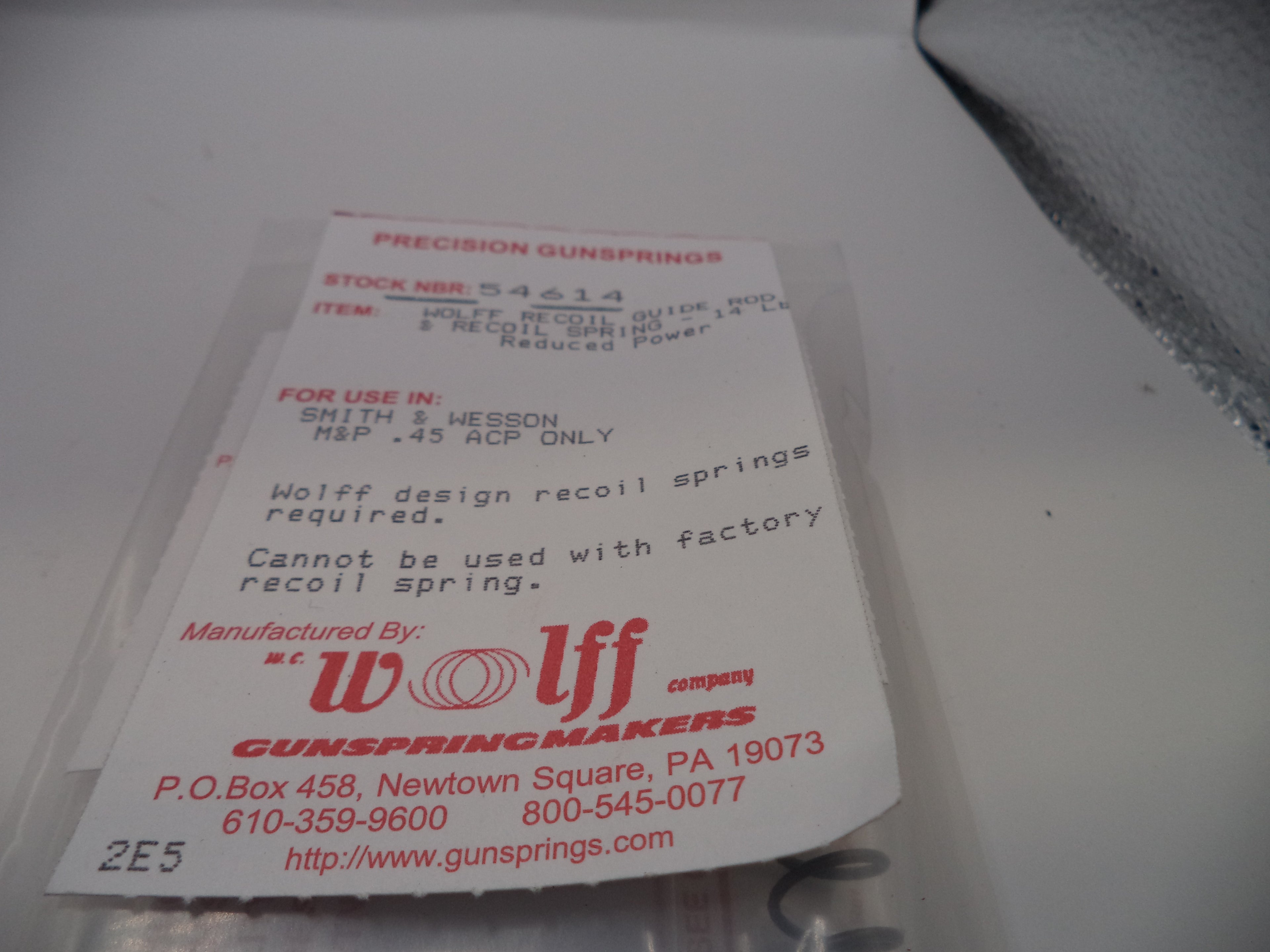 Wolff Guide Rod with 14lb Recoil Spring for S&W M&P .45 ACP - Premium Steel Construction