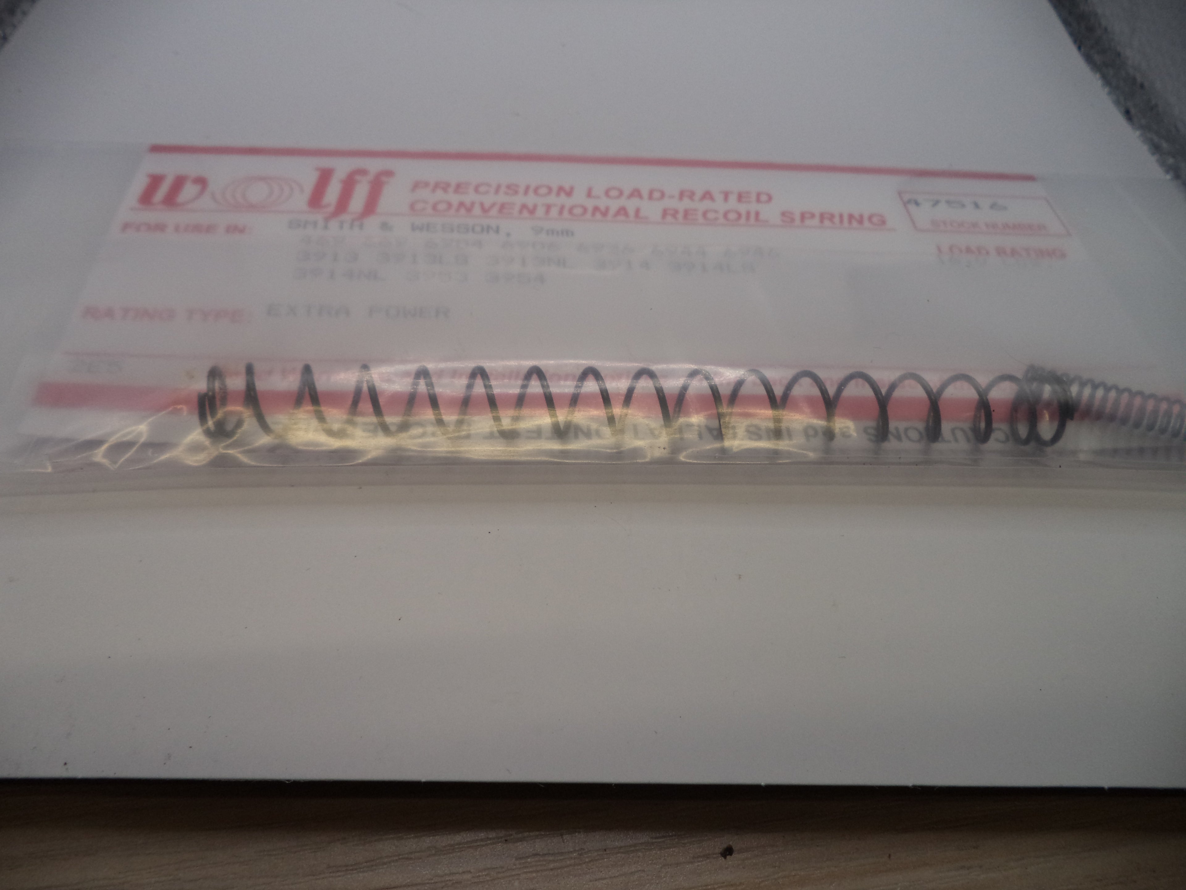 Wolff Extra Power Recoil Spring 16LB for S&W 469/669/908/3913/3914/6904/6906 Compact 9mm 47516