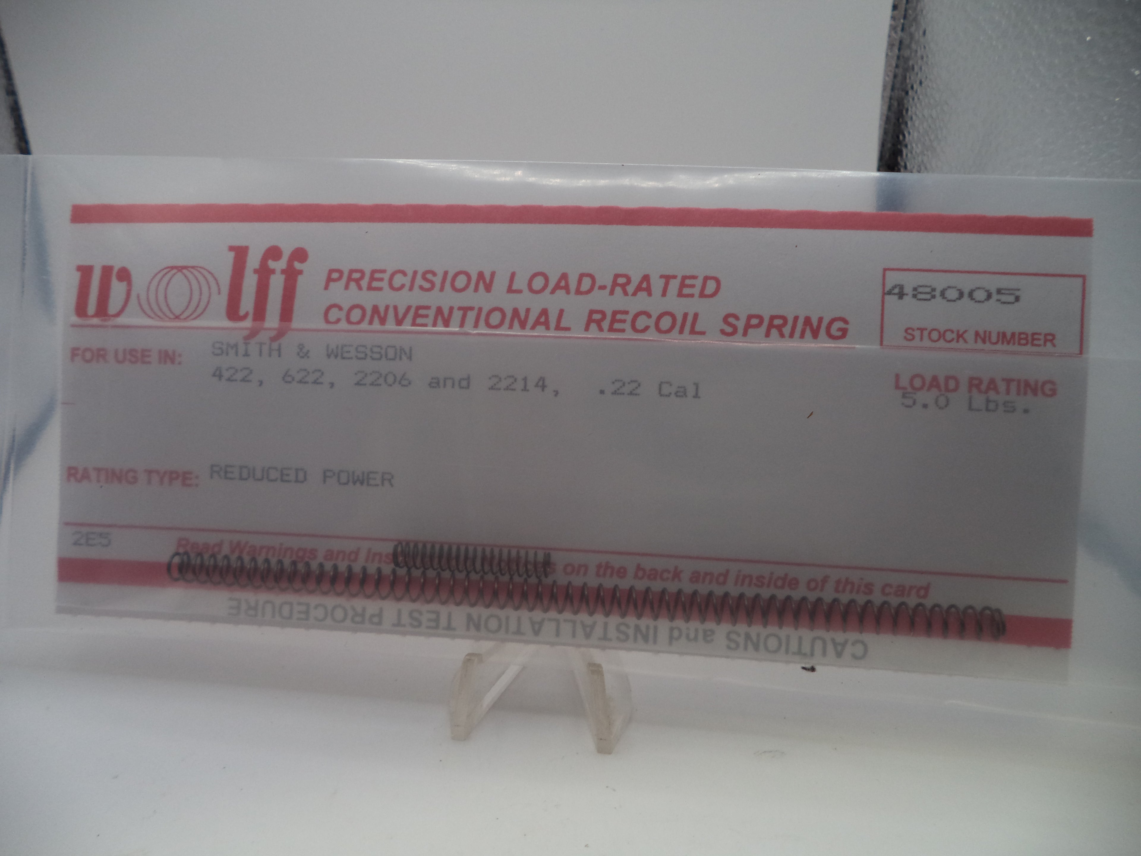 Wolff Reduced Power Recoil Spring for S&W Pistols - 5 LB | 422/622/2206/2213/2214 .22 | Part 48005