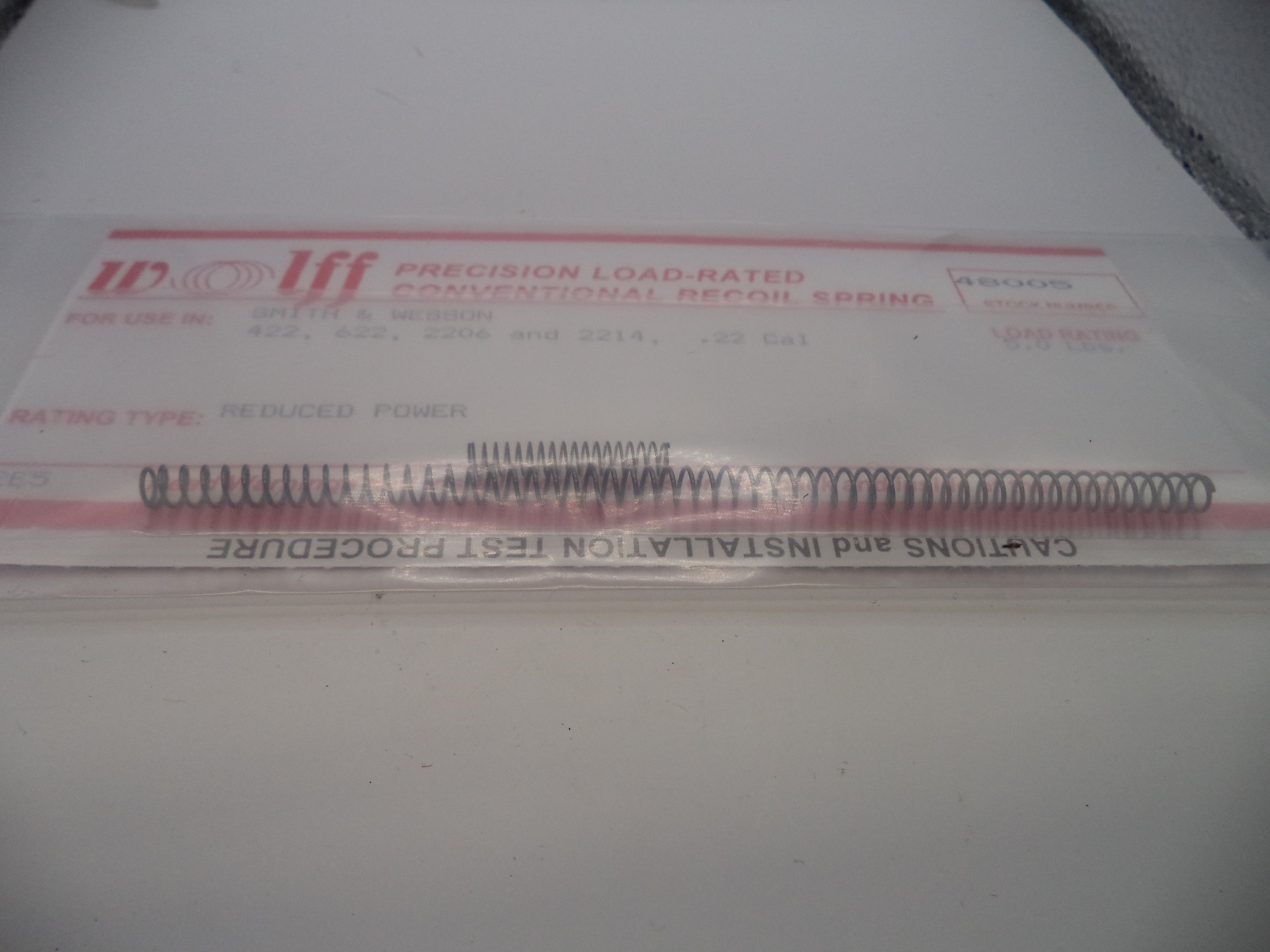 Wolff Reduced Power Recoil Spring for S&W Pistols - 5 LB | 422/622/2206/2213/2214 .22 | Part 48005