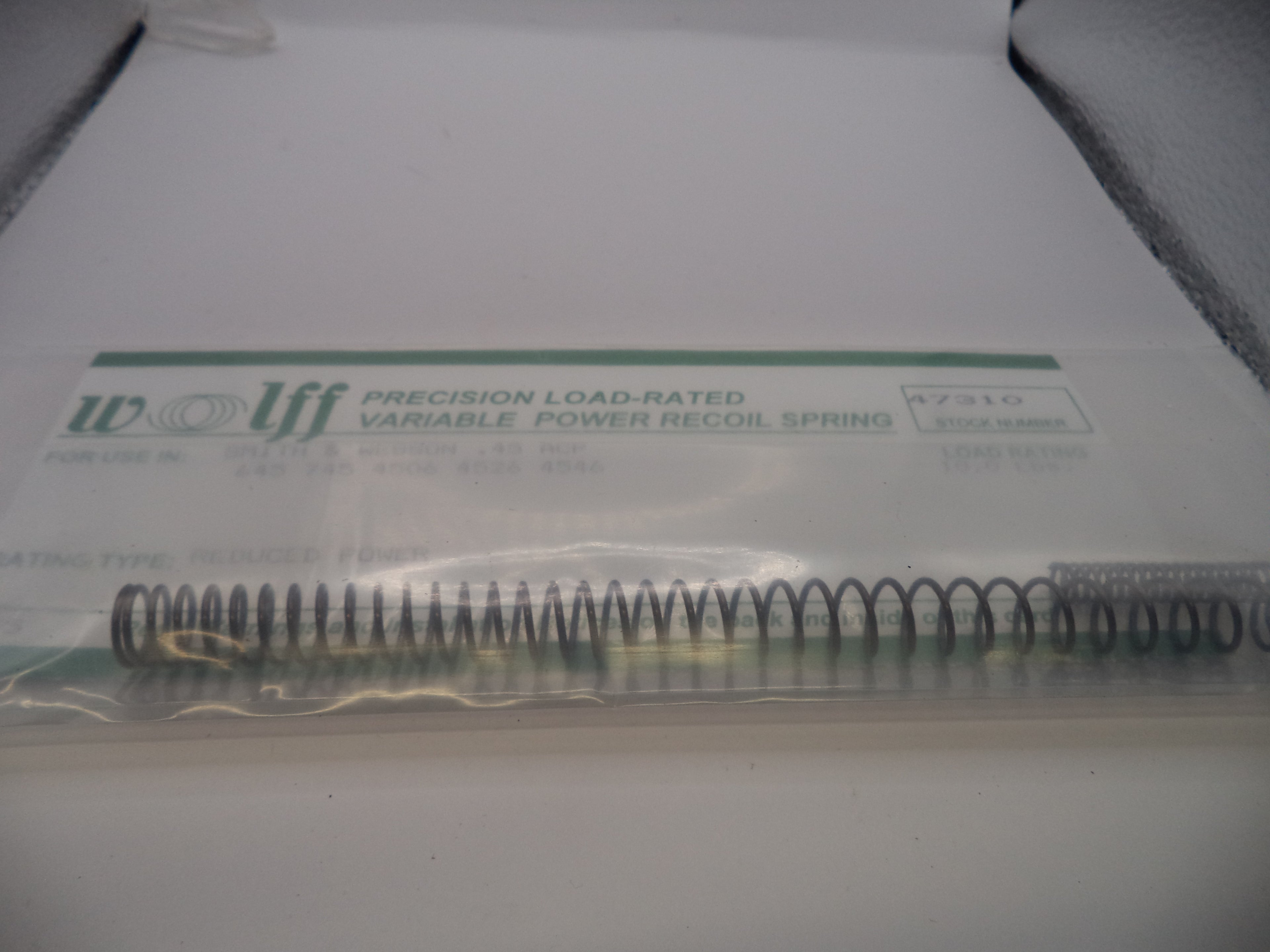 Wolff Reduced Power Variable Recoil Spring 10LB for S&W 645/745/4506/4526/4546 .45 ACP 47310