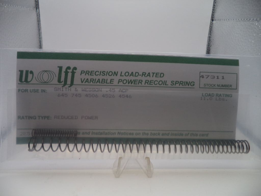 Wolff Reduced Power Variable Recoil Spring 11LB for S&W 645/745/4506/4526/4546 .45 ACP 47311