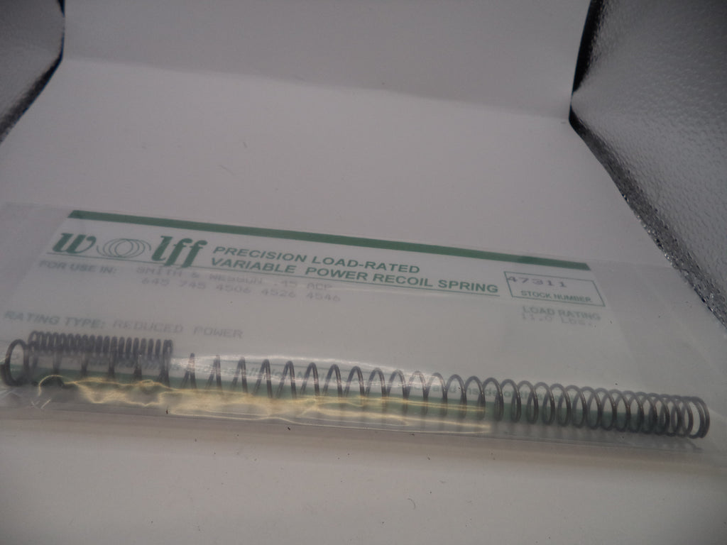 Wolff Reduced Power Variable Recoil Spring 11LB for S&W 645/745/4506/4526/4546 .45 ACP 47311