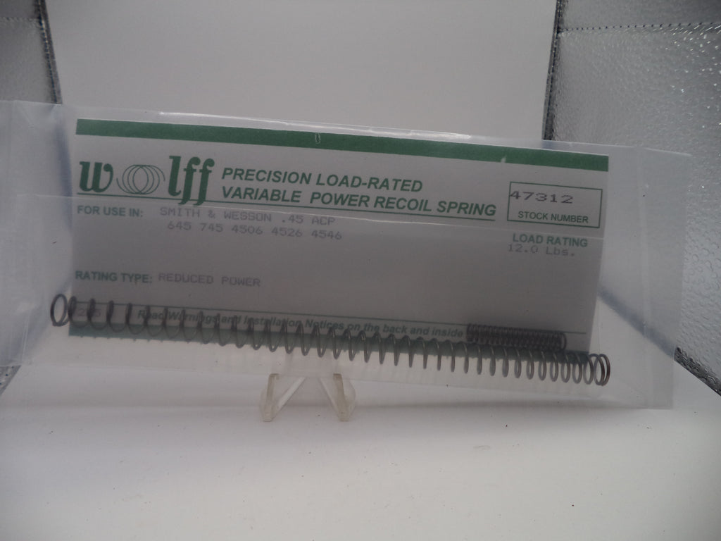 Wolff Reduced Power Variable Recoil Spring 12LB for S&W 645/745/4506/4526/4546 .45 ACP 47312
