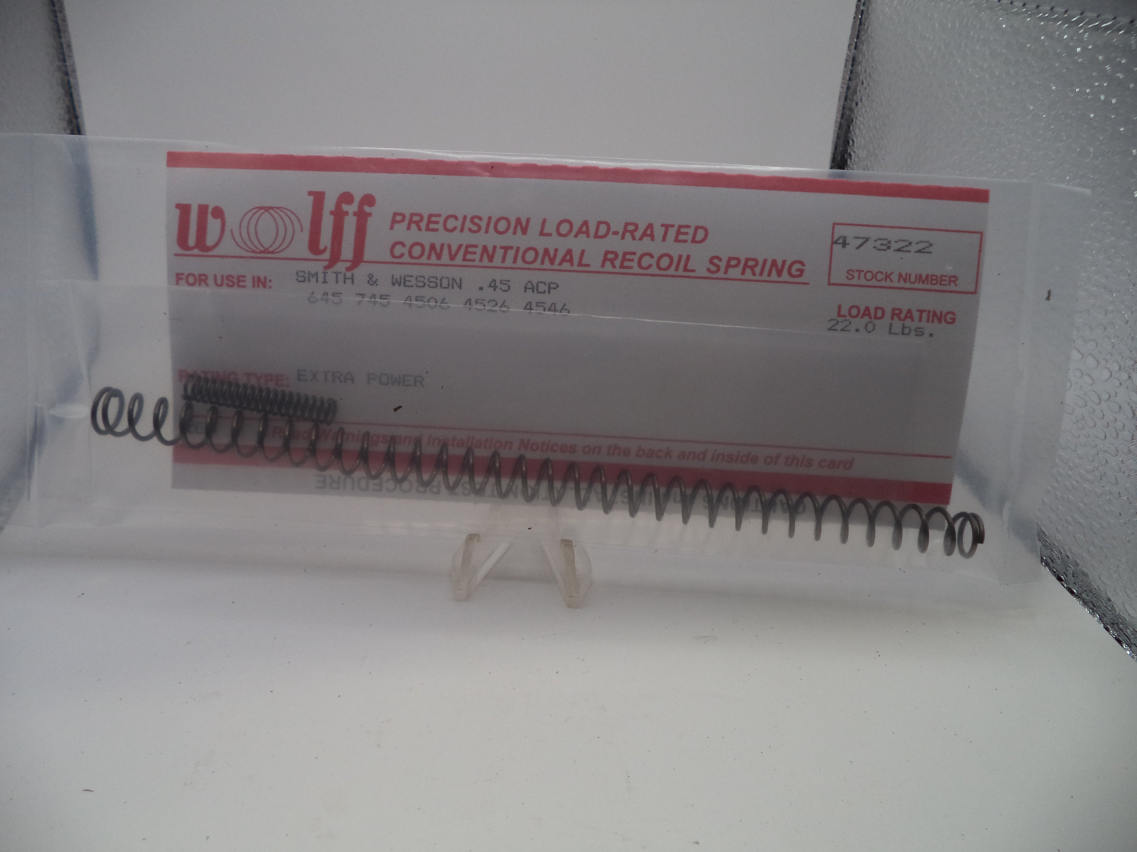 Wolff Extra Power Variable Recoil Spring for S&W 645/4506 .45 ACP - 22 LB | Part 47322