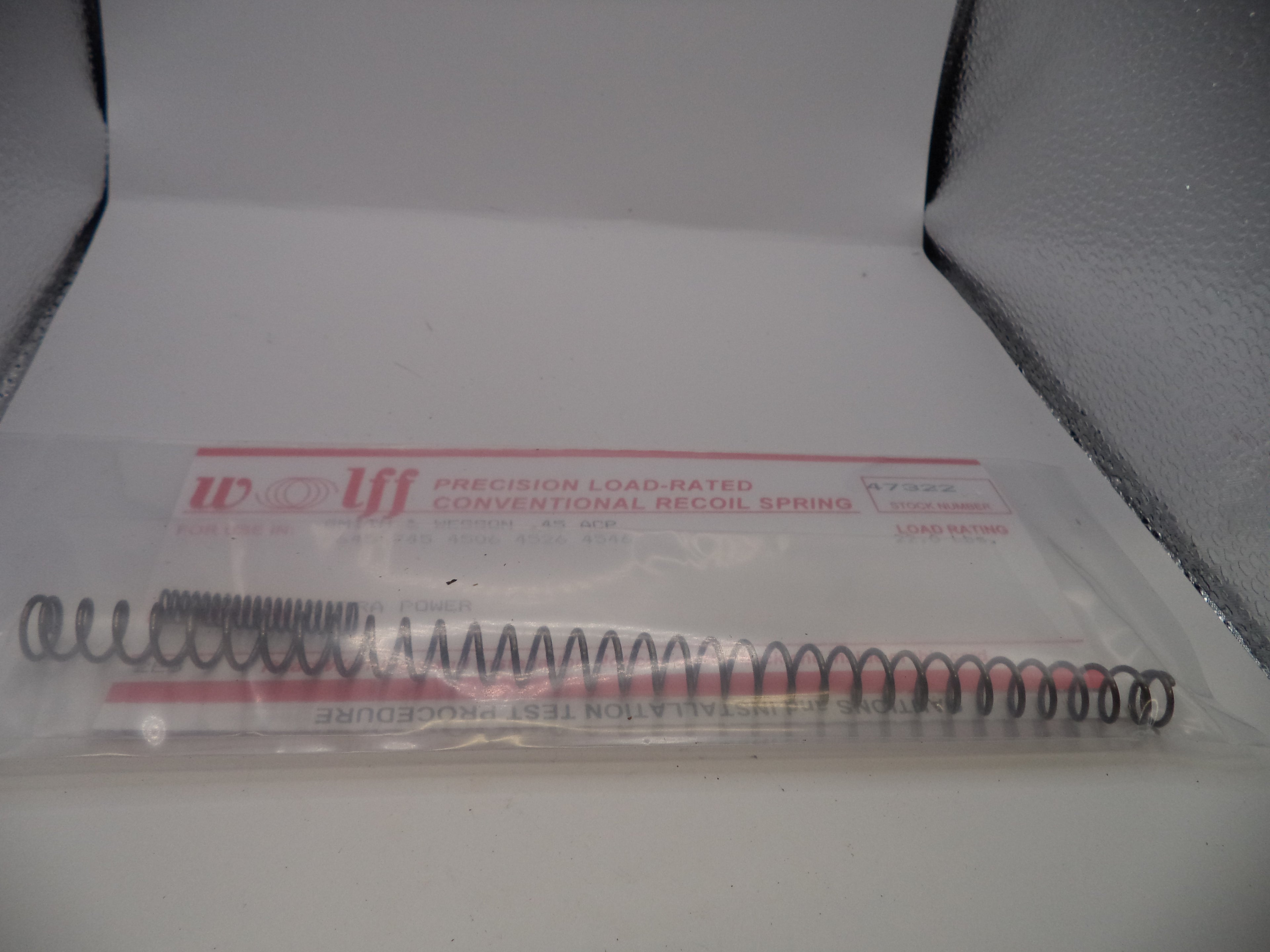 Wolff Extra Power Variable Recoil Spring for S&W 645/4506 .45 ACP - 22 LB | Part 47322