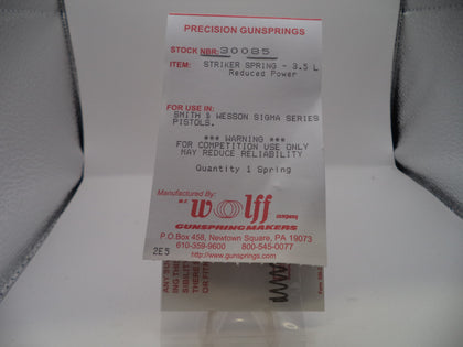 Wolff Reduced Power Striker Spring for S&W Sigma Series - 3.5 LB | Part 30085