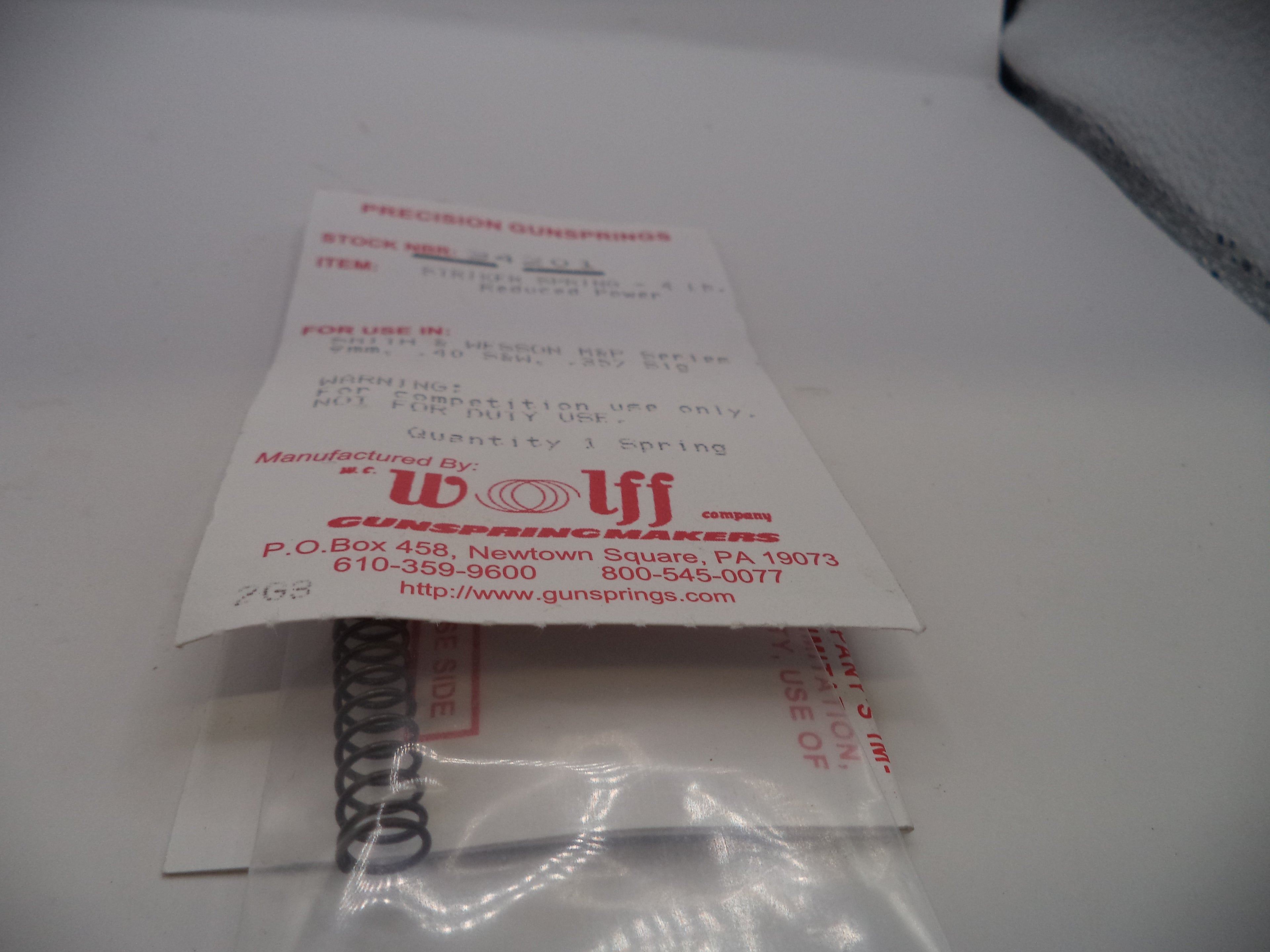 Wolff Reduced Power Striker Spring for Smith & Wesson M&P 9mm/.40/.357 Sig - 4 LB