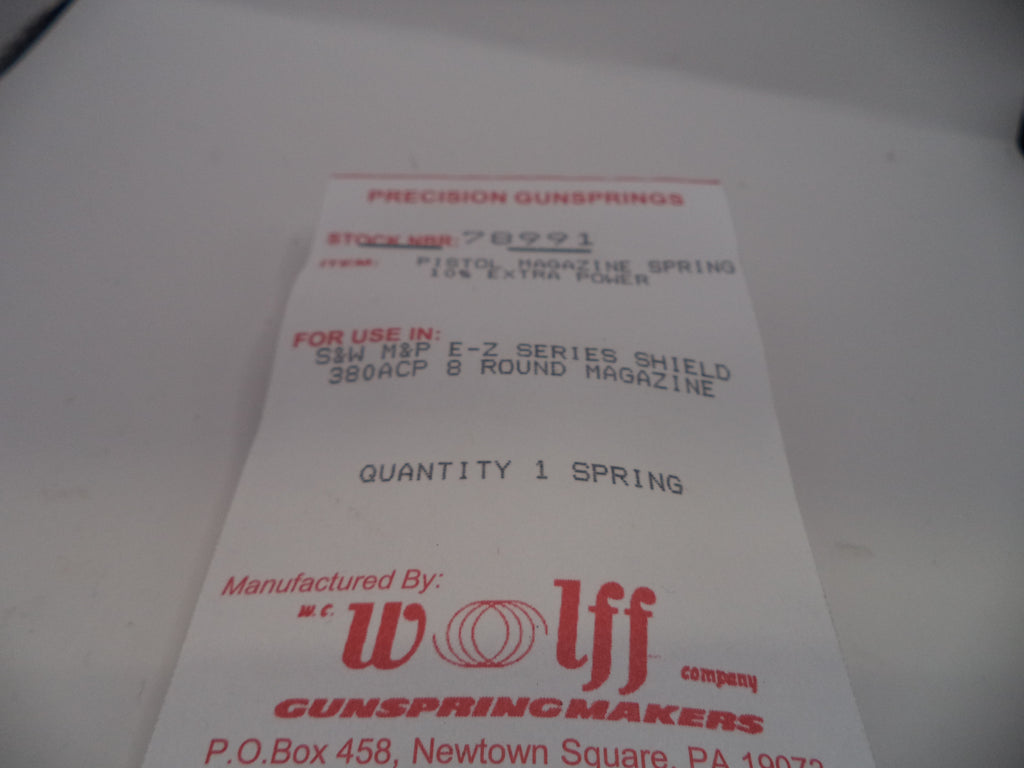 Wolff +10% Extra Power Magazine Spring for Smith & Wesson M&P Shield EZ .380 ACP 8-Round