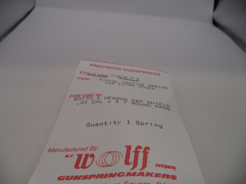 Wolff +5% Extra Power Magazine Spring for Smith & Wesson M&P Shield .40 S&W 6-Round & 7-Round