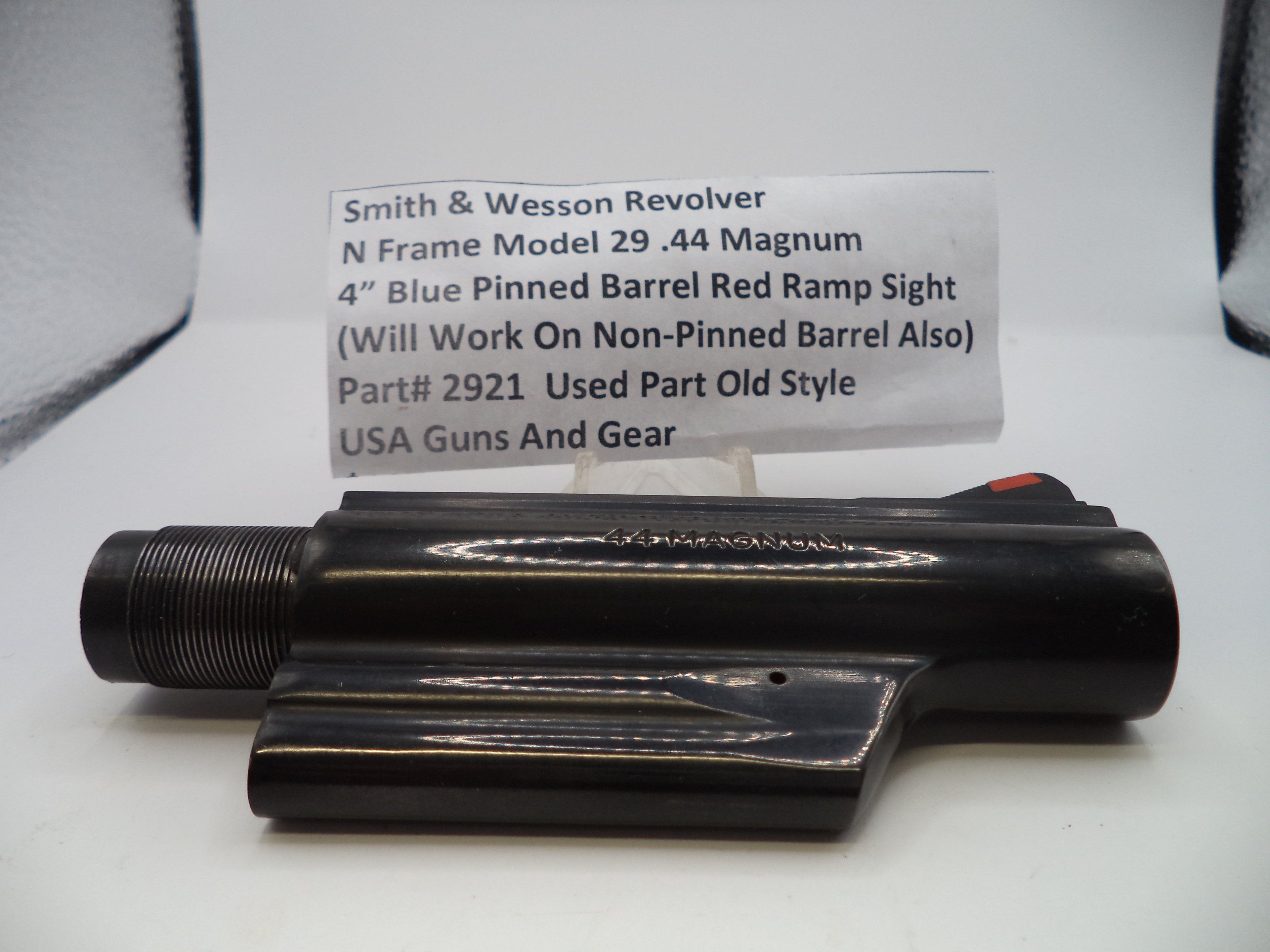 2921 S&W N Model 29 4" Pinned Barrel Blue Red Ramp Sight .44 Magnum Used