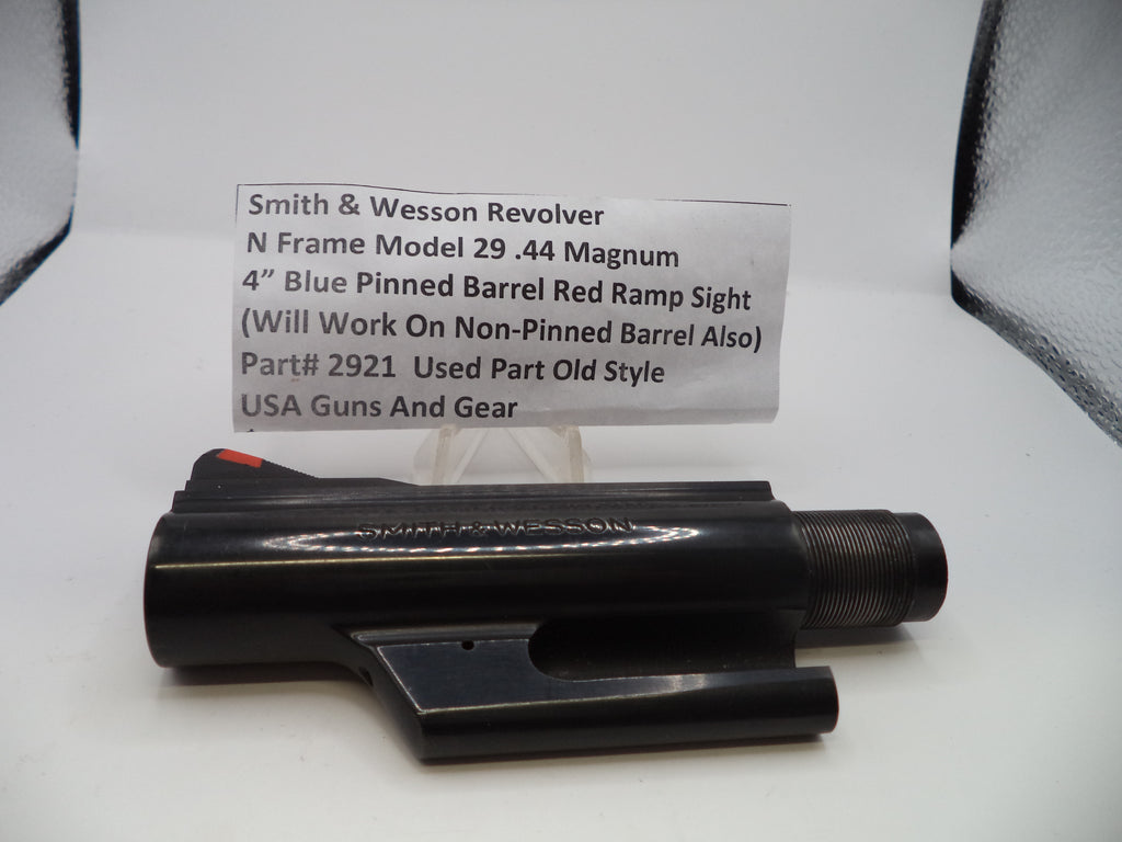 2921 S&W N Model 29 4" Pinned Barrel Blue Red Ramp Sight .44 Magnum Used