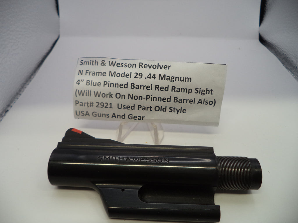 2921 S&W N Model 29 4" Pinned Barrel Blue Red Ramp Sight .44 Magnum Used