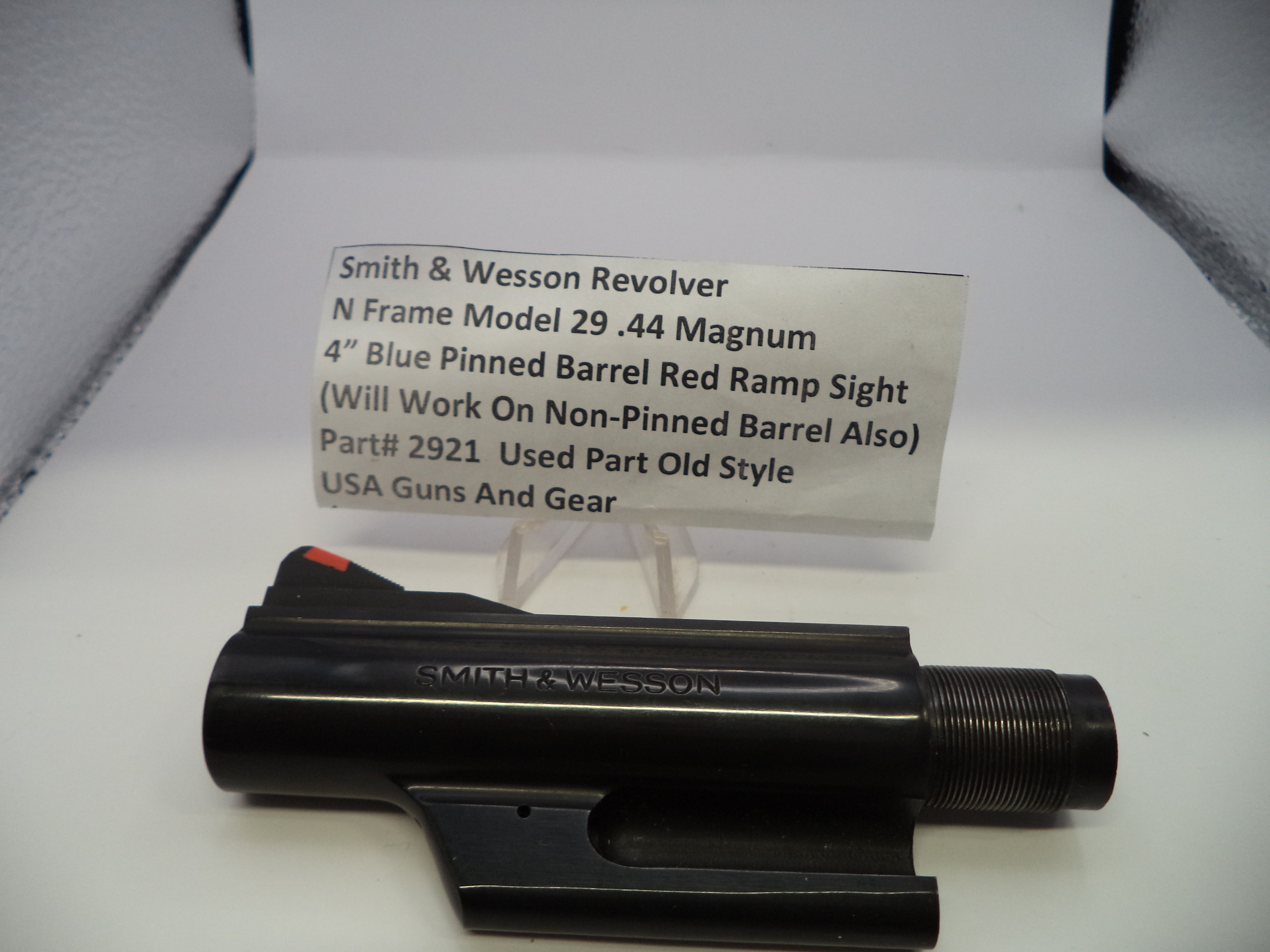 2921 S&W N Model 29 4" Pinned Barrel Blue Red Ramp Sight .44 Magnum Used
