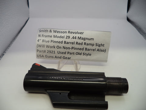 2921 S&W N Model 29 4" Pinned Barrel Blue Red Ramp Sight .44 Magnum Used