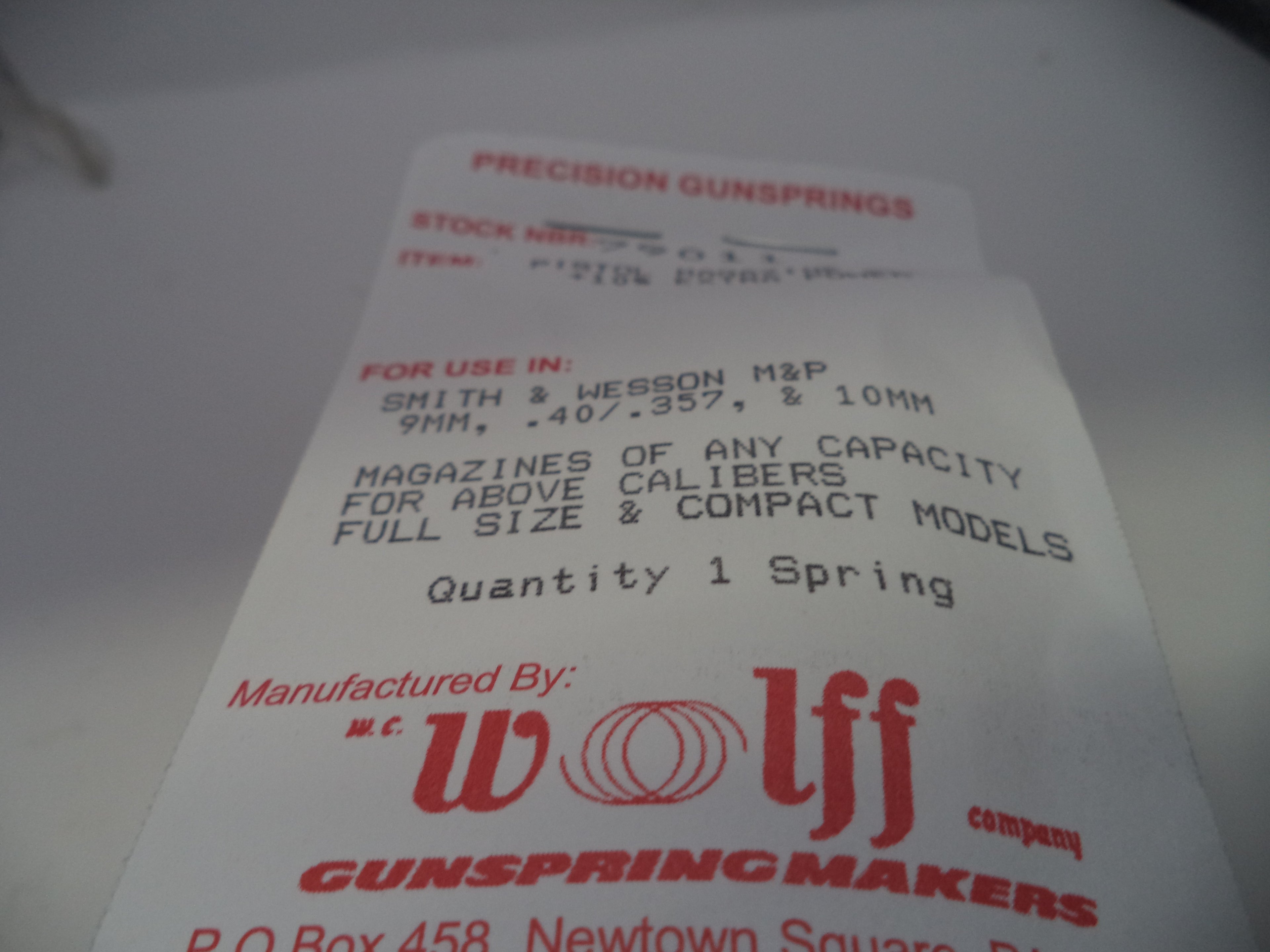 Wolff +10% Extra Power Magazine Spring for Smith & Wesson M&P 9mm/.40/.357/10mm
