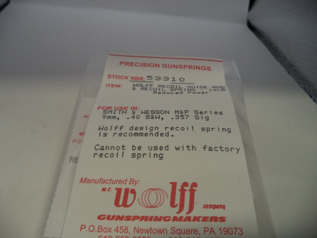 Wolff Guide Rod & Reduced Power Recoil Spring for S&W M&P 9mm/.40/.357 Sig, Part 53310