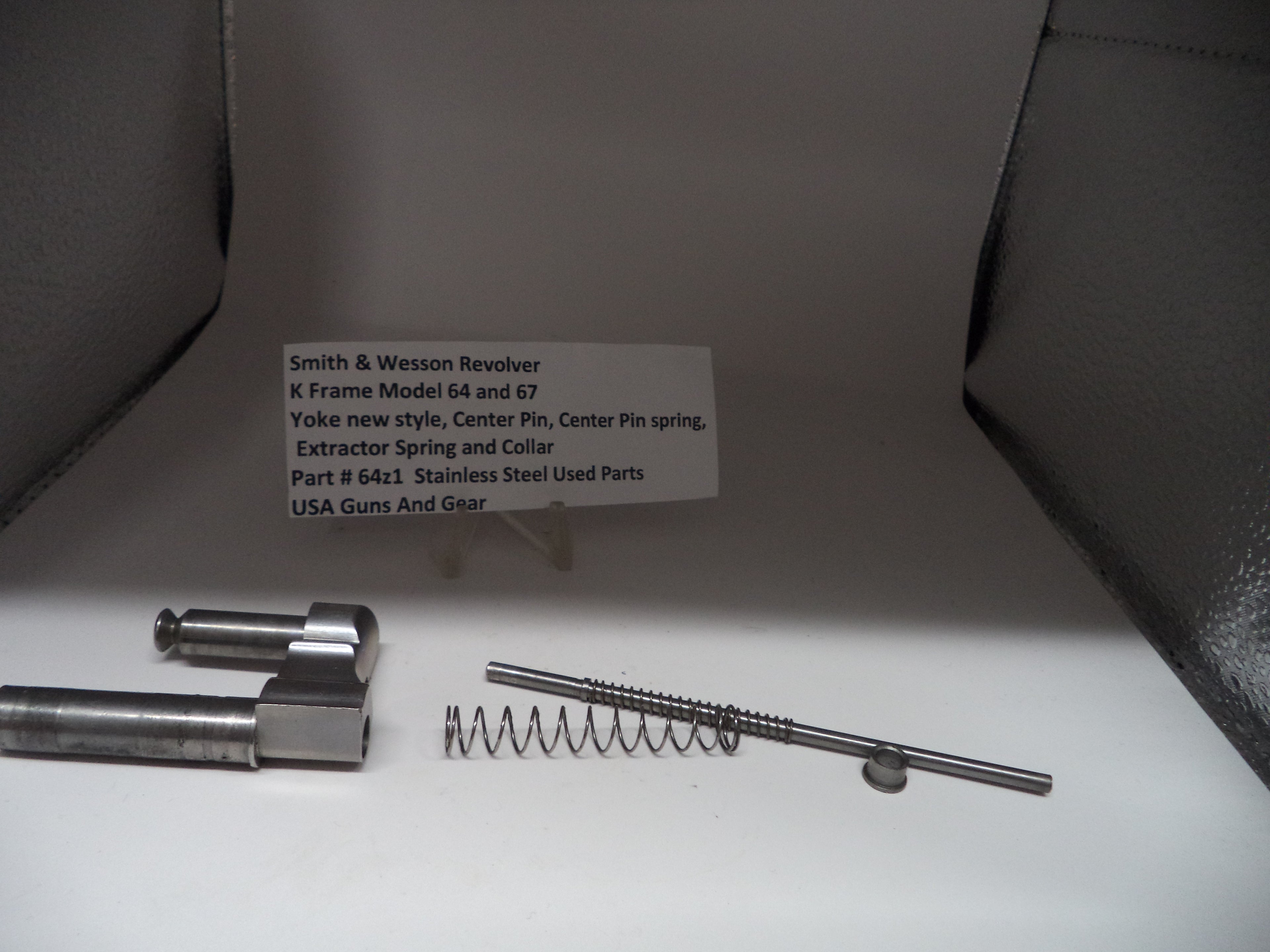 64z1 S&W K Model 64 & 67 Yoke, Center Pin, Center Pin Spring, Extractor Spr&Collar