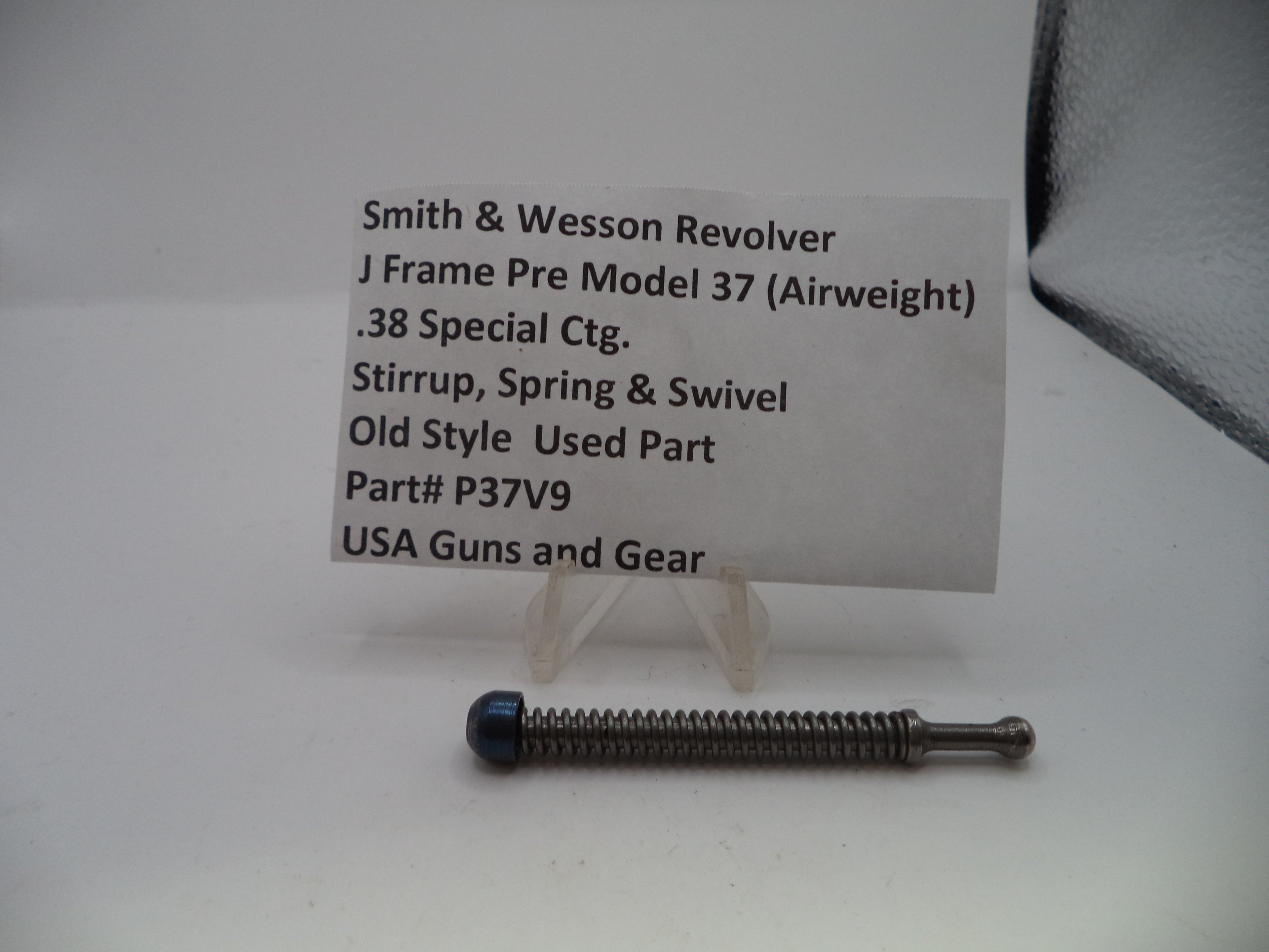 P37V9 S&W J Frame Pre Model 37 (Airweight) Stirrup, Spring & Swivel .38 Special ctg.