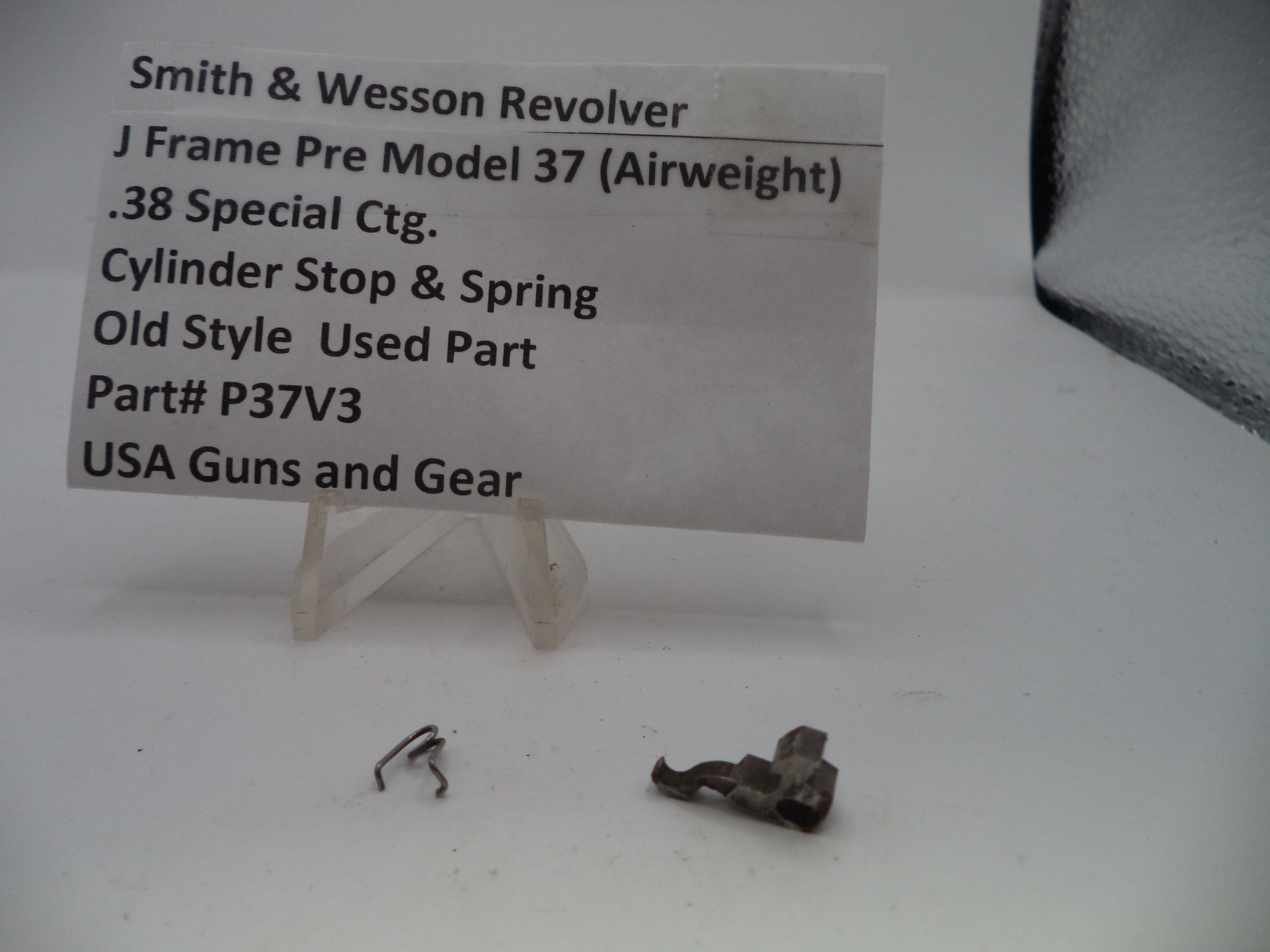 P37V3 S&W J Frame Pre Model 37 (Airweight) Cylinder Stop & Spring .38 Special ctg.