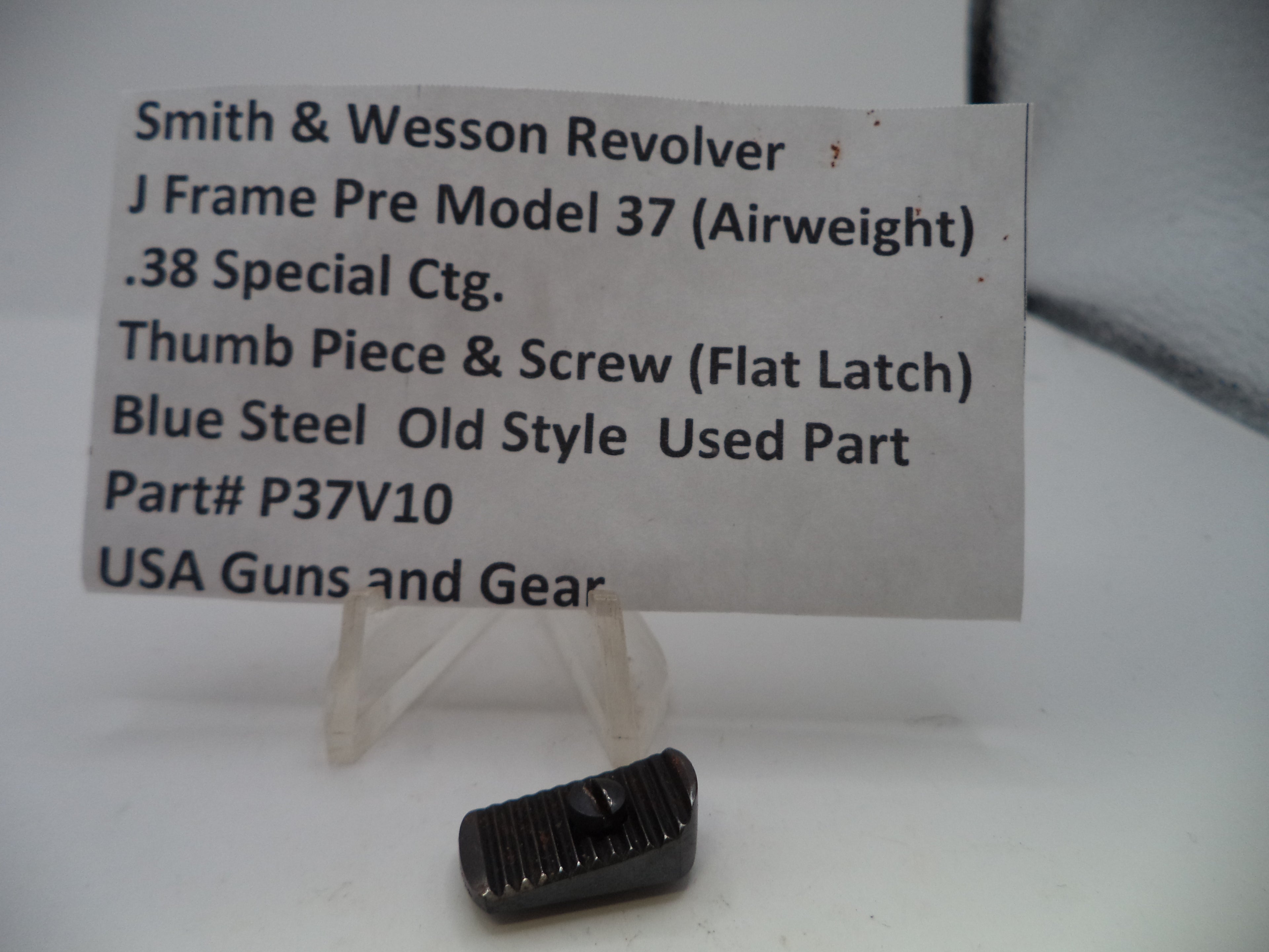 P37V10 S&W J Frame Pre Model 37 (Airweight) Thumb Piece & Screw .38 Special ctg.