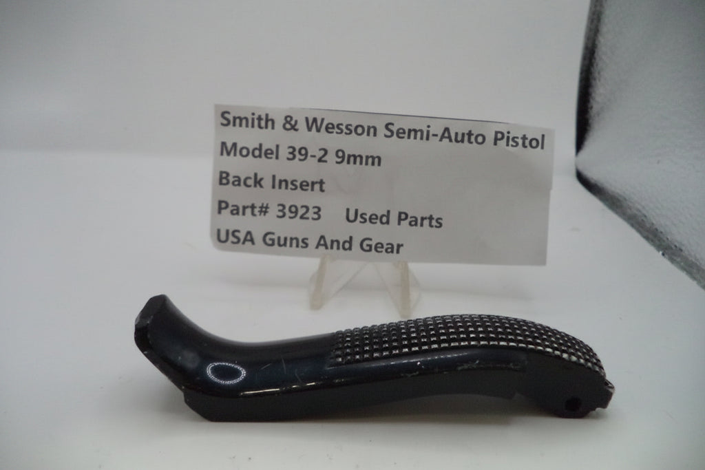 Smith & Wesson semi-auto pistol back insert on a white background with a label.
