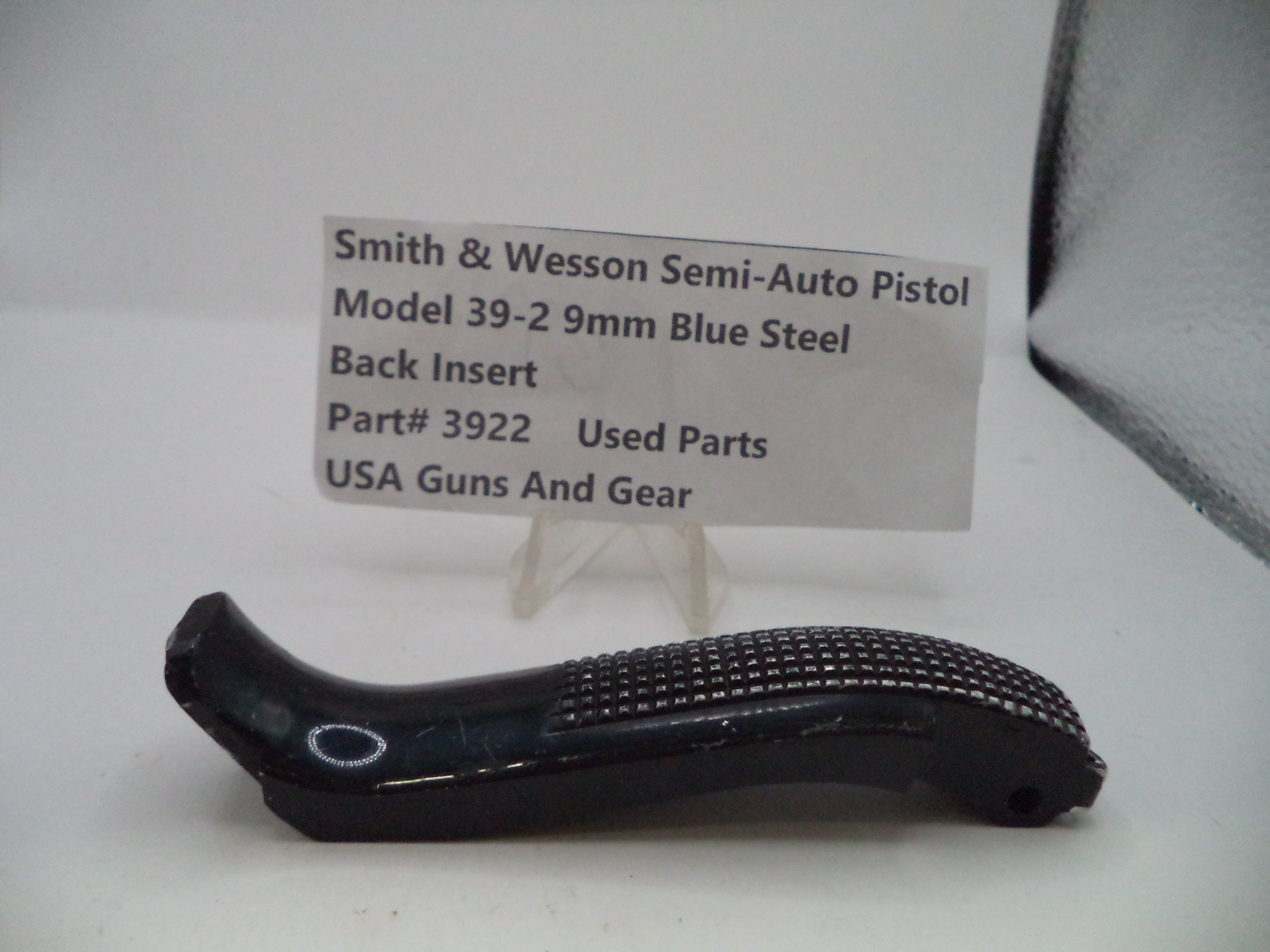 Smith & Wesson Model 39-2 Back Insert (Part #3922) - Genuine OEM Blue Steel