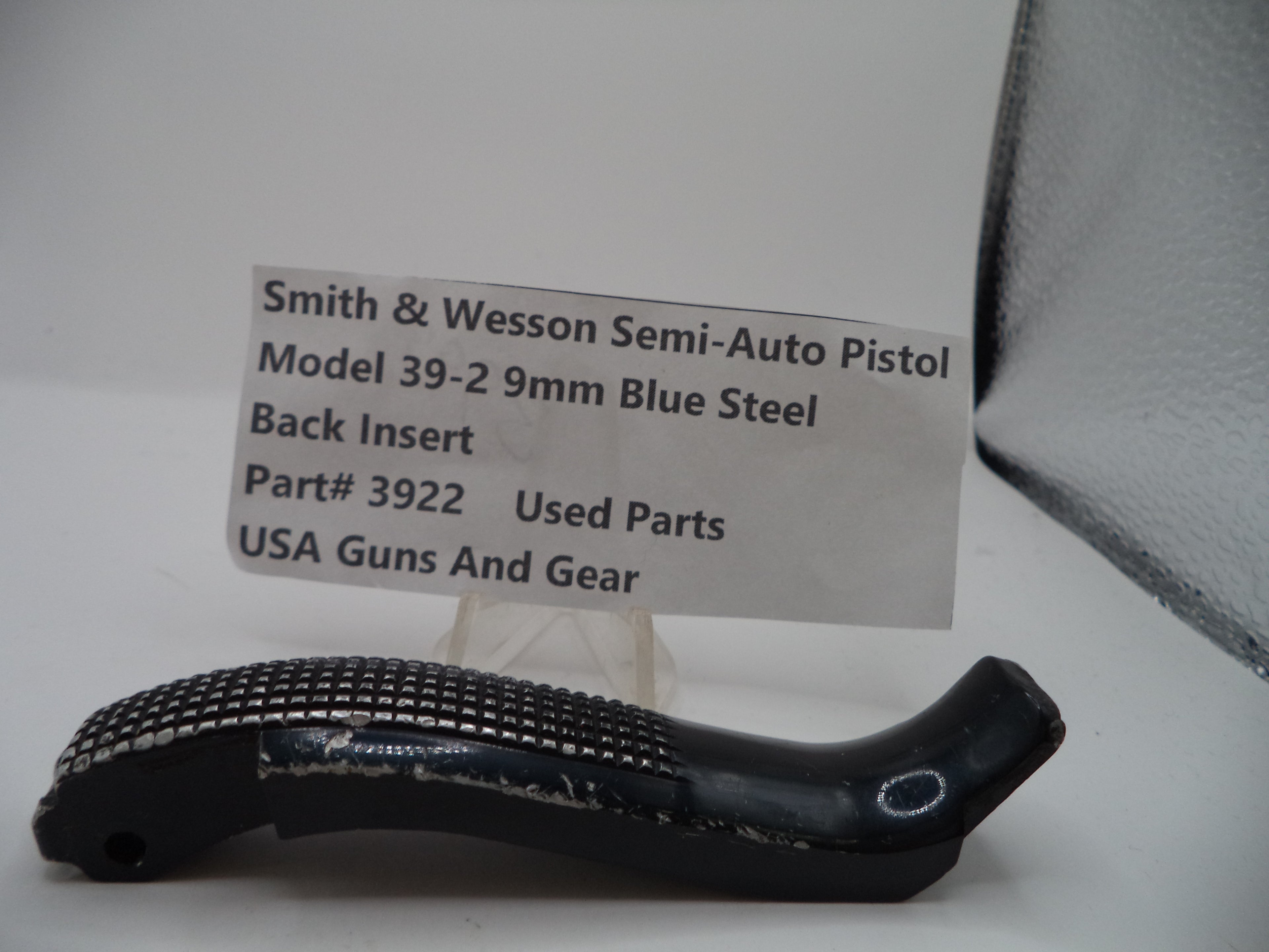 Smith & Wesson Model 39-2 Back Insert (Part #3922) - Genuine OEM Blue Steel