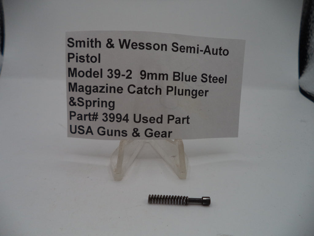 Smith & Wesson Pistol Model 39-2 Magazine Catch Plunger & Spring 3994
