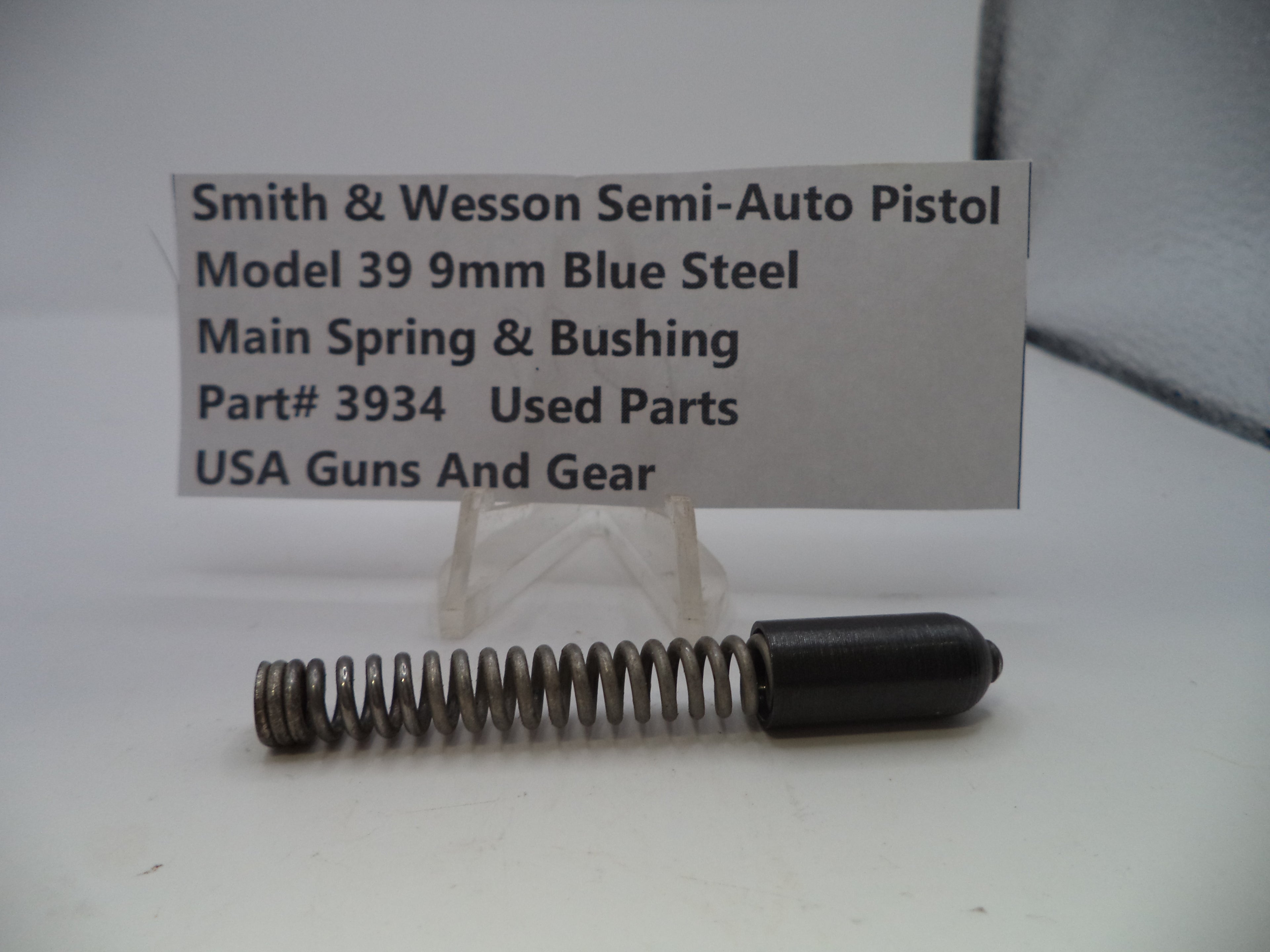 3934 Smith & Wesson Pistol Model 39  9mm Main Spring & Bushing