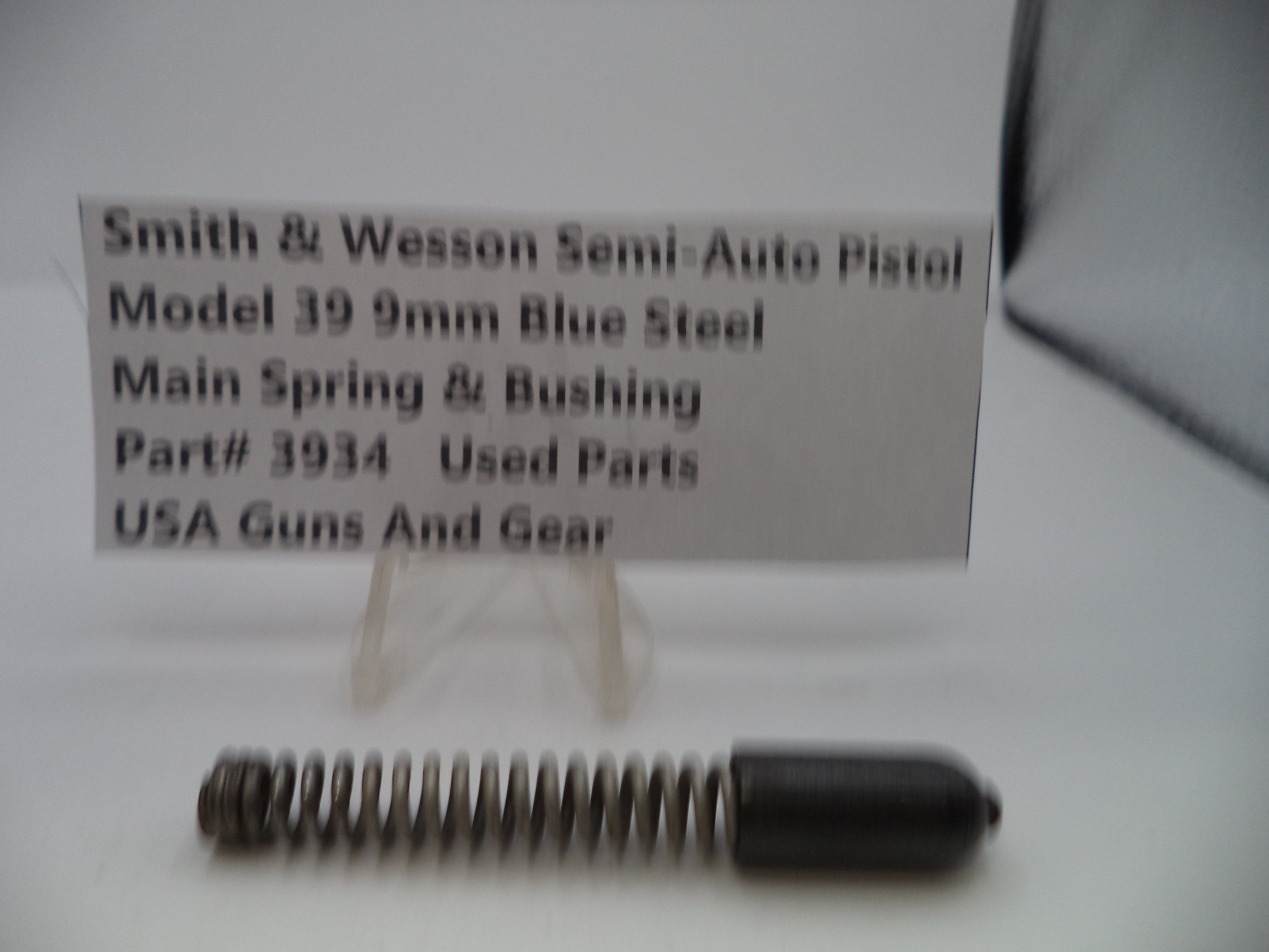 3934 Smith & Wesson Pistol Model 39  9mm Main Spring & Bushing