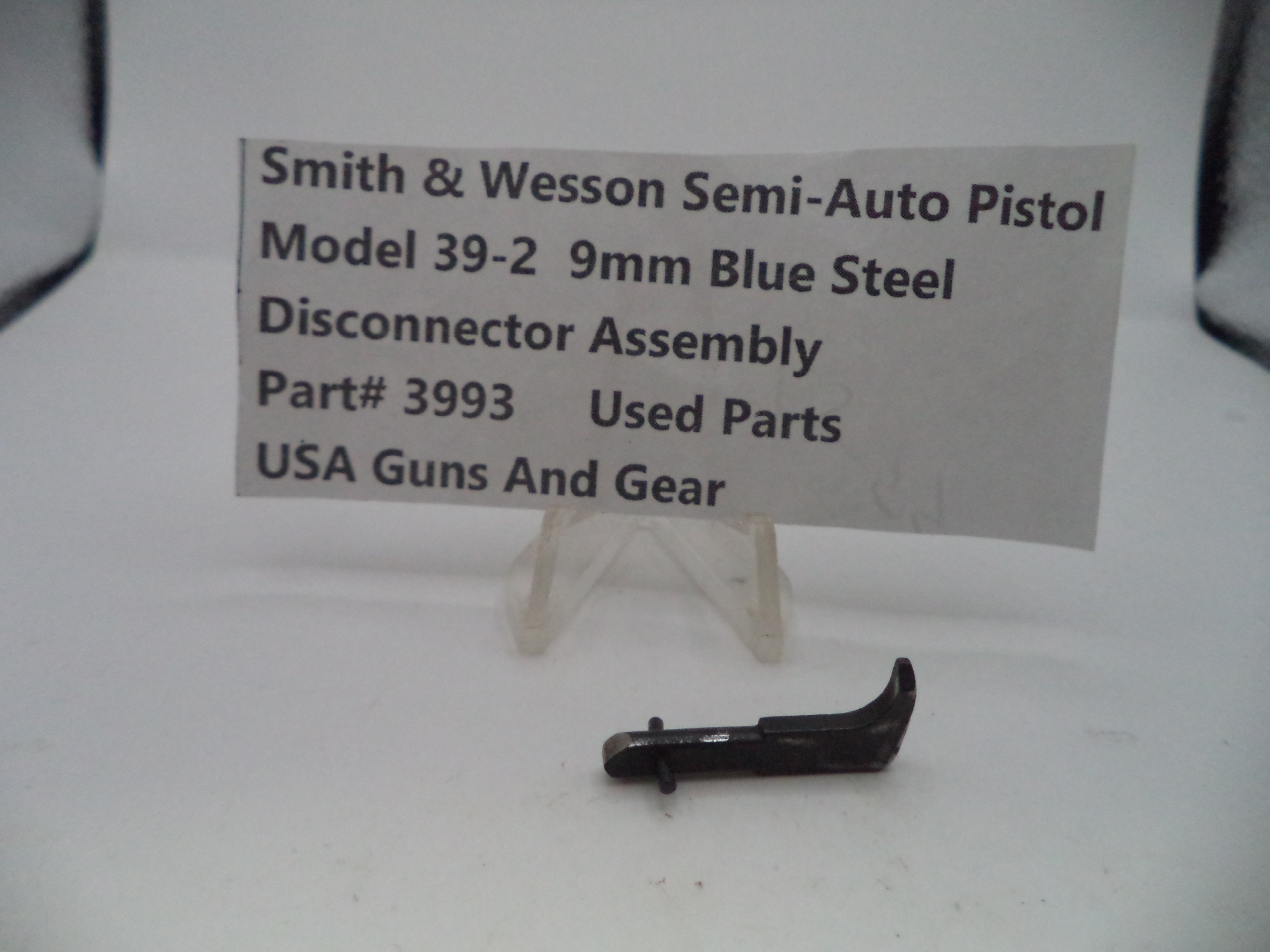 Smith & Wesson Model 39-2 Pistol Disconnector Assembly 9mm Blue Steel Used OEM Part 3993